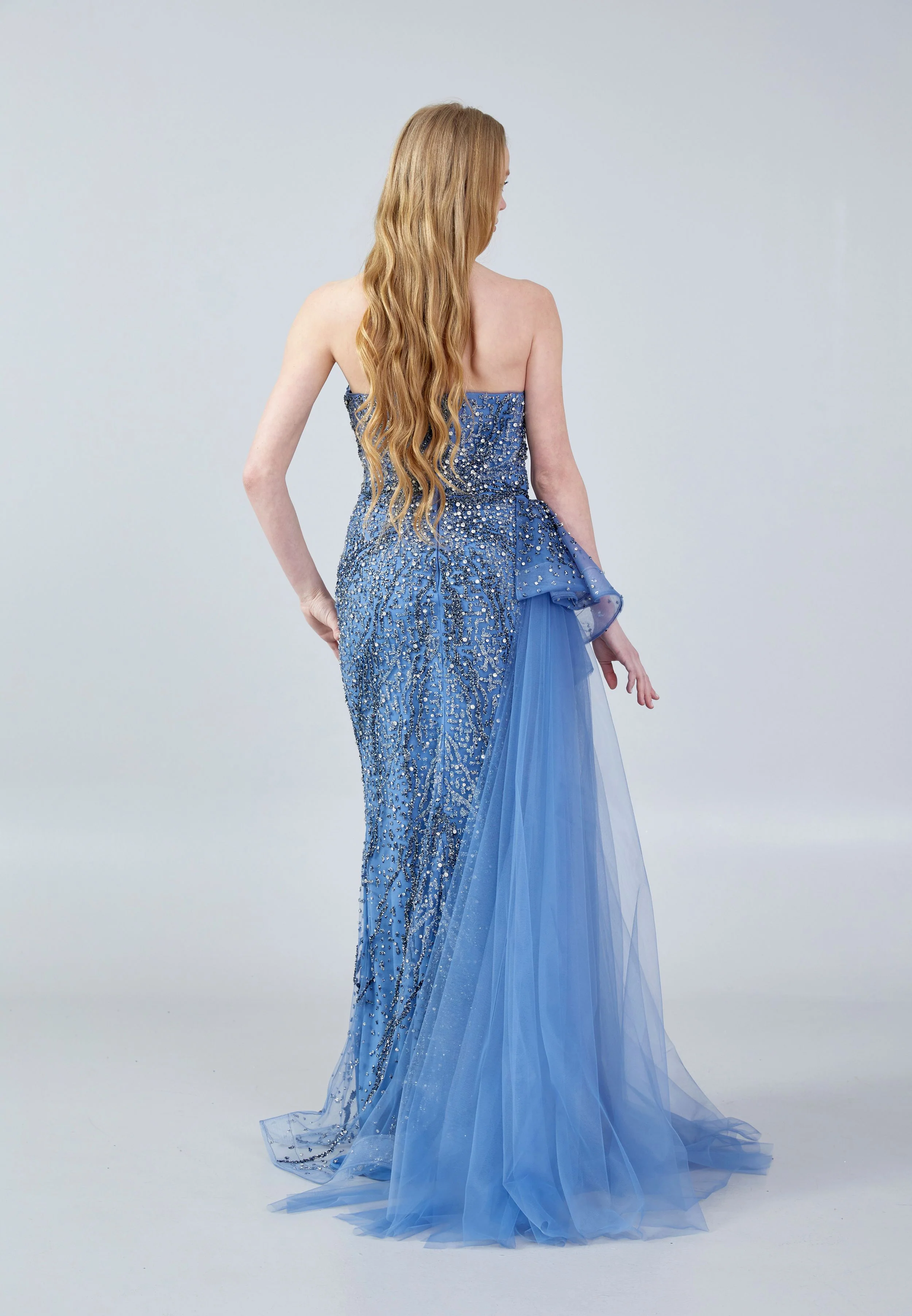 Strapless Maxi Sequin Column Regular Wedding Guest Dress aln1629 - Image 20