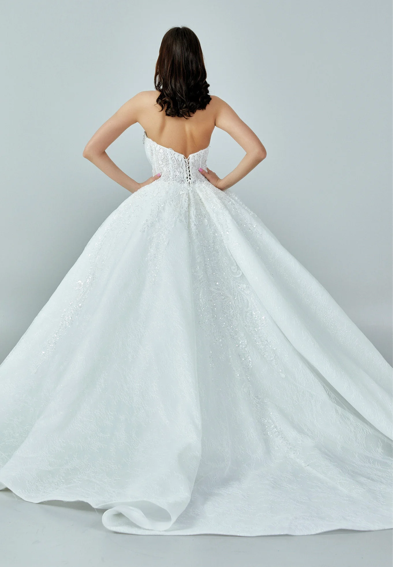 Strapless Maxi Sequin Regular Wedding Dress abb23024 - Image 5