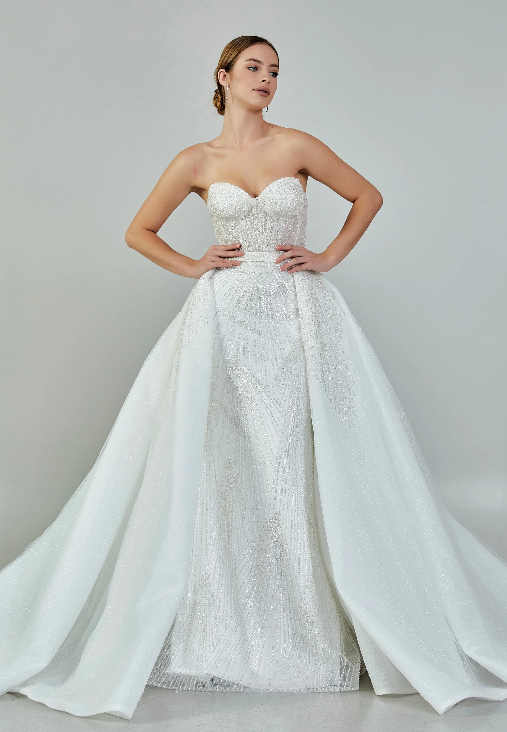 Strapless Maxi Sequin Regular Wedding Dress abb23047