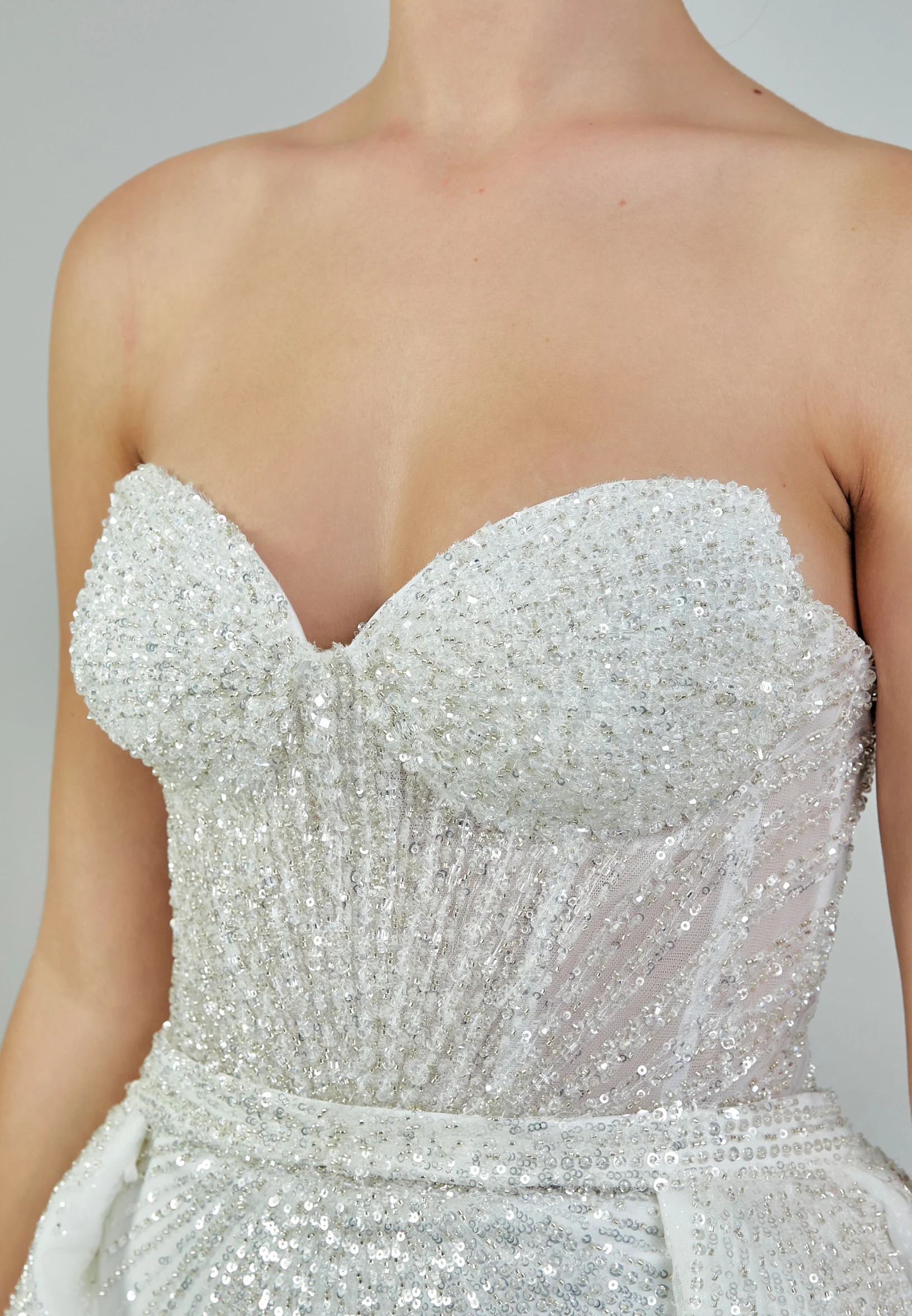 Strapless Maxi Sequin Regular Wedding Dress abb23047 - Image 4