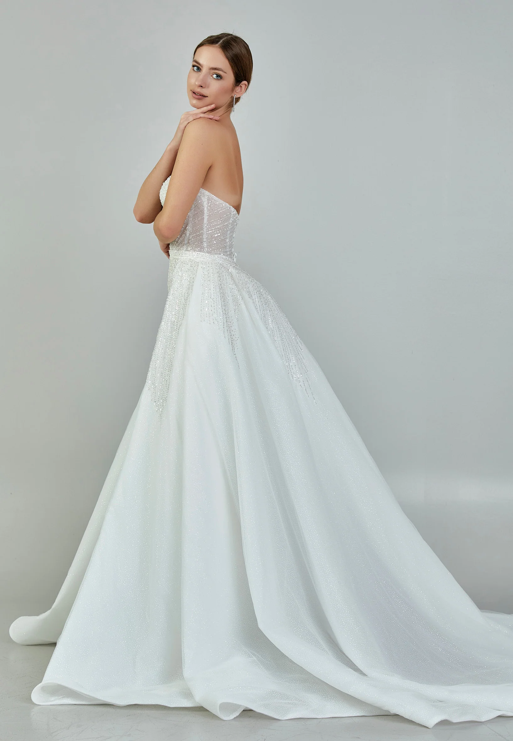 Strapless Maxi Sequin Regular Wedding Dress abb23047 - Image 5