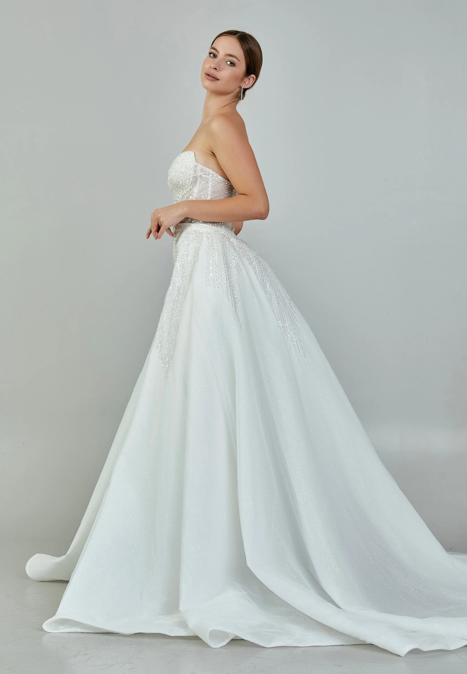 Strapless Maxi Sequin Regular Wedding Dress abb23047 - Image 7