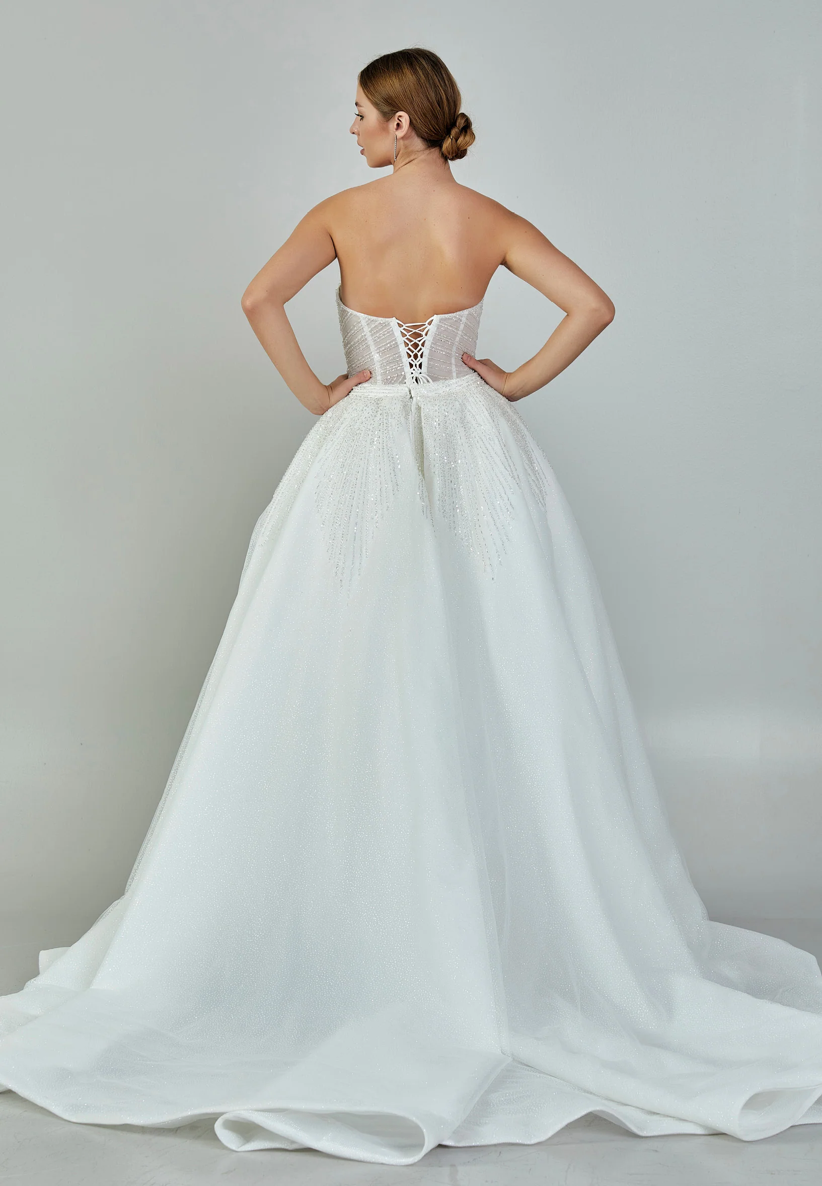 Strapless Maxi Sequin Regular Wedding Dress abb23047 - Image 8