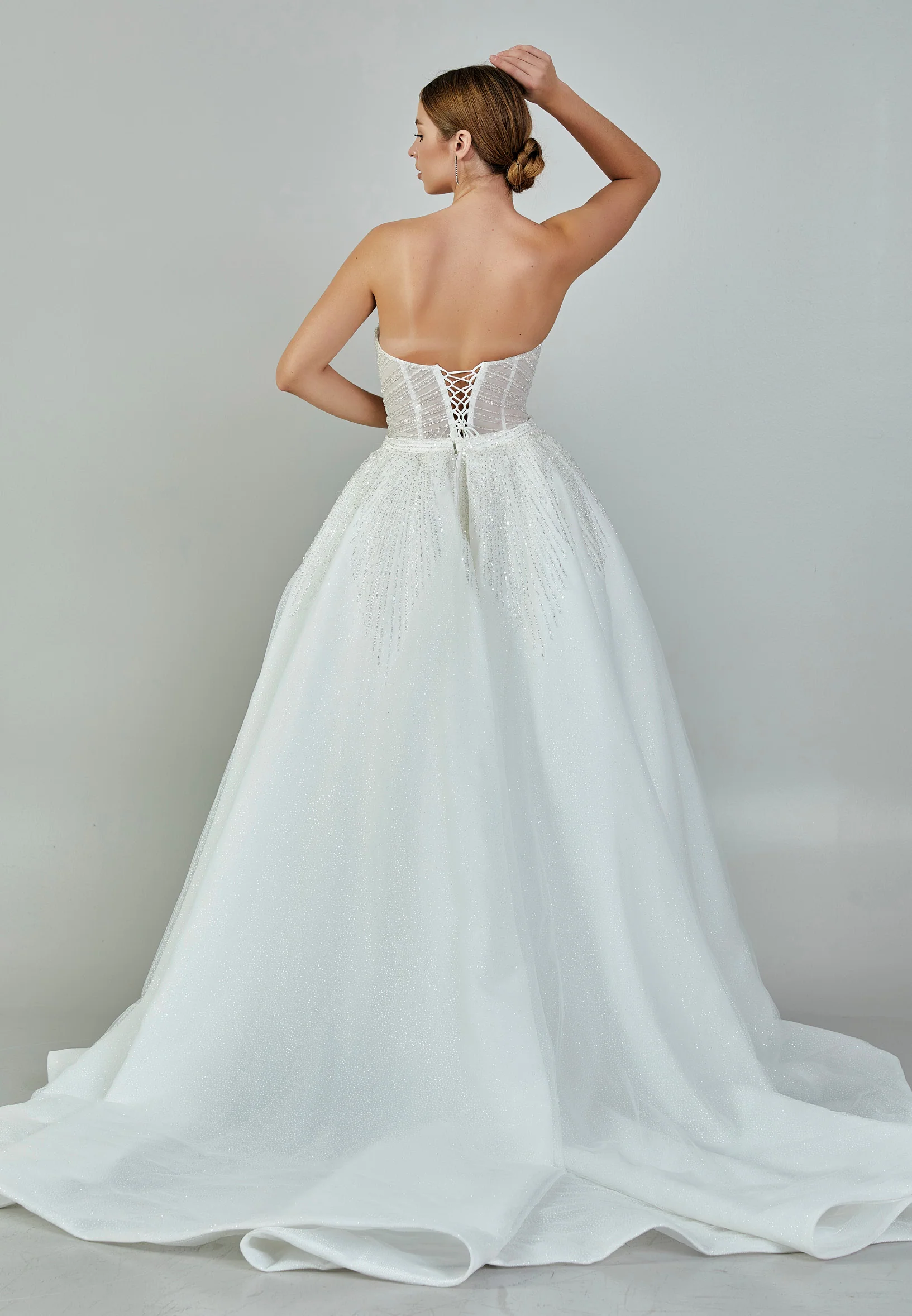 Strapless Maxi Sequin Regular Wedding Dress abb23047 - Image 9