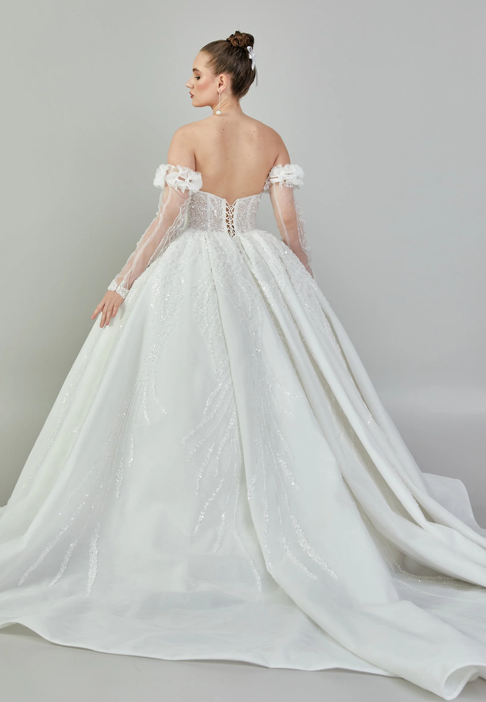 Strapless Maxi Sequin Regular Wedding Dress abb23055 - Image 5