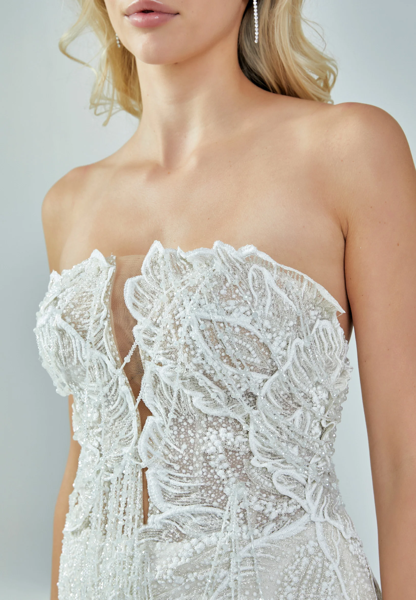 Strapless Maxi Sequin Regular Wedding Dress bnc8102 - Image 4