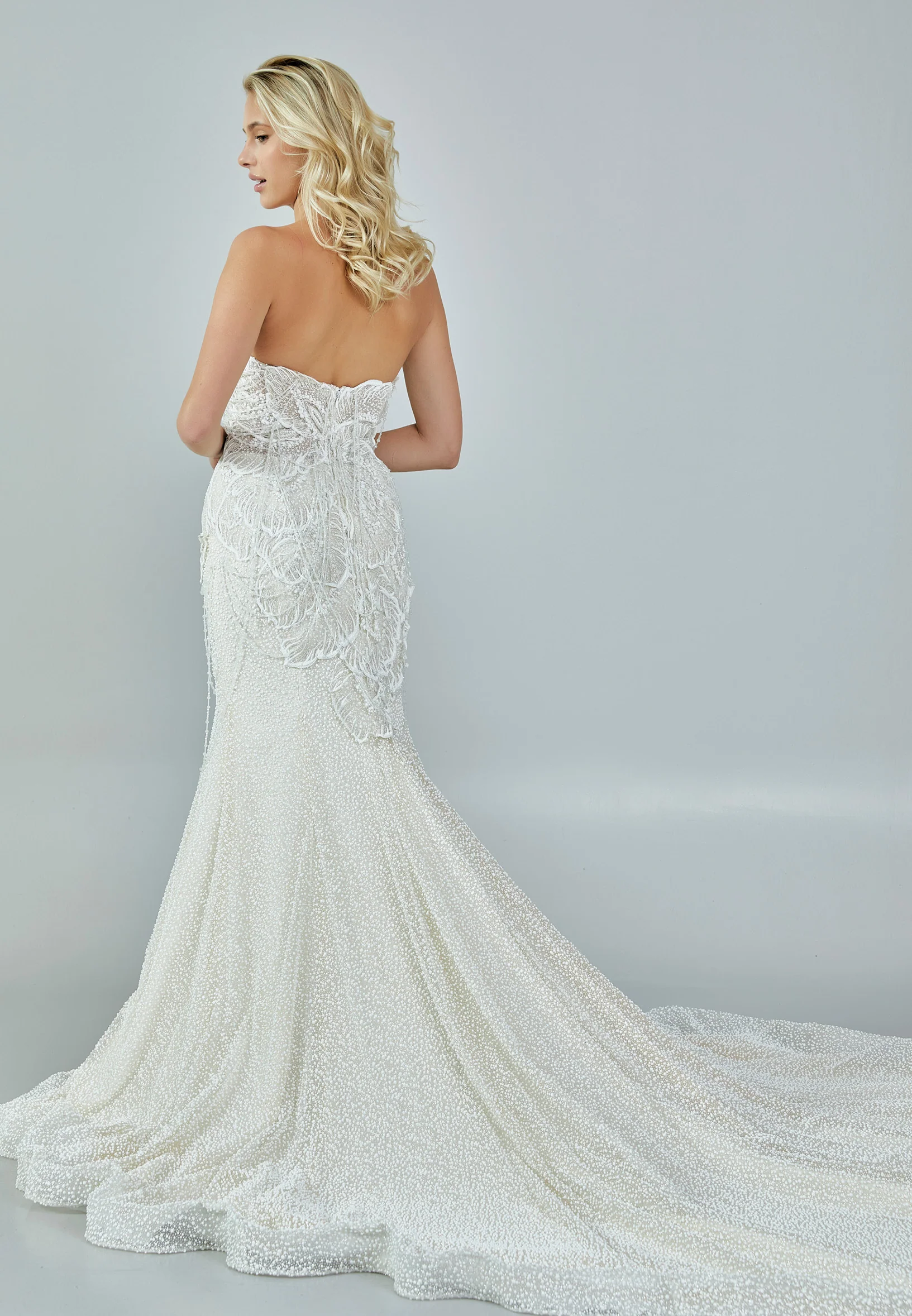 Strapless Maxi Sequin Regular Wedding Dress bnc8102 - Image 5