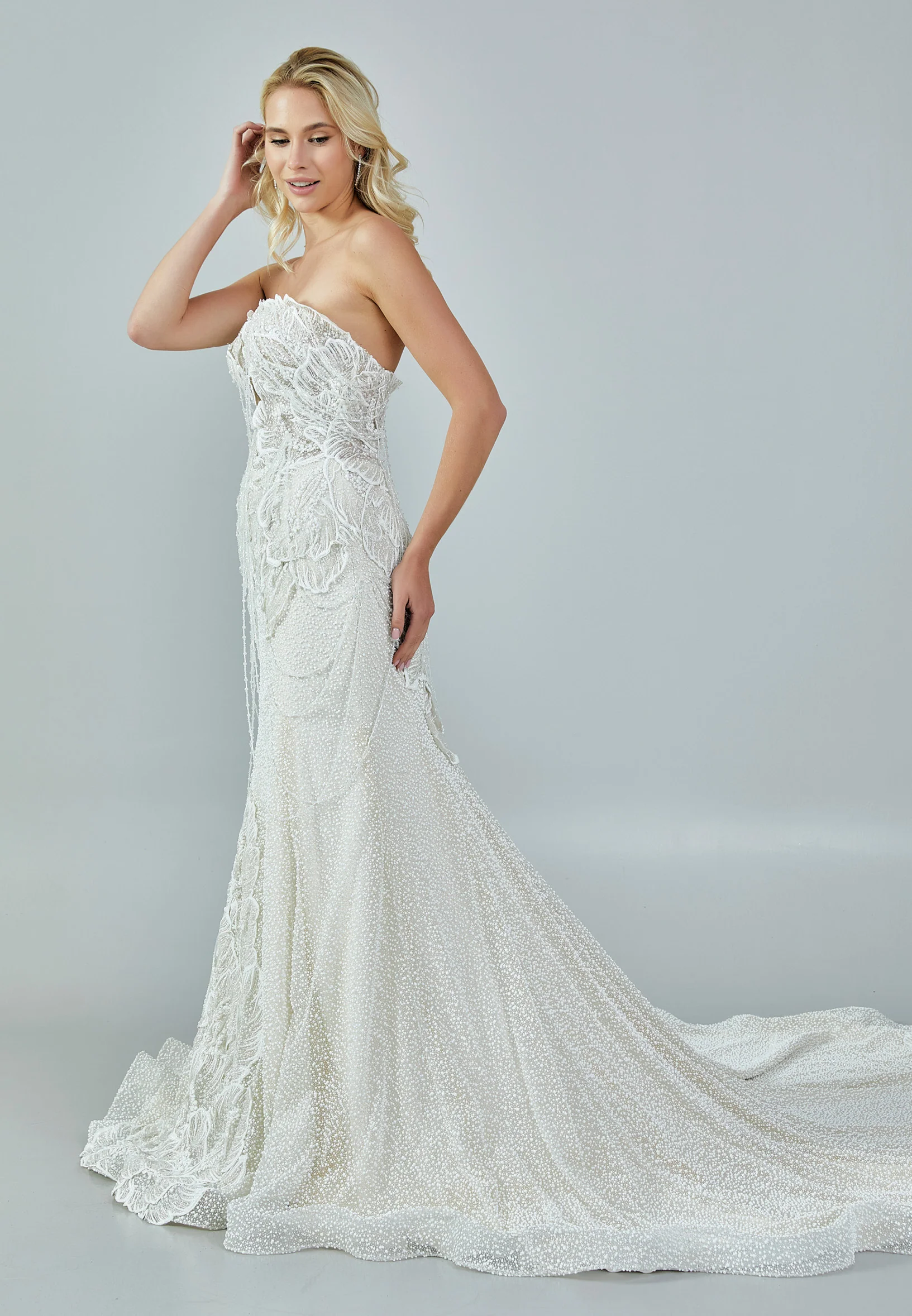 Strapless Maxi Sequin Regular Wedding Dress bnc8102 - Image 6