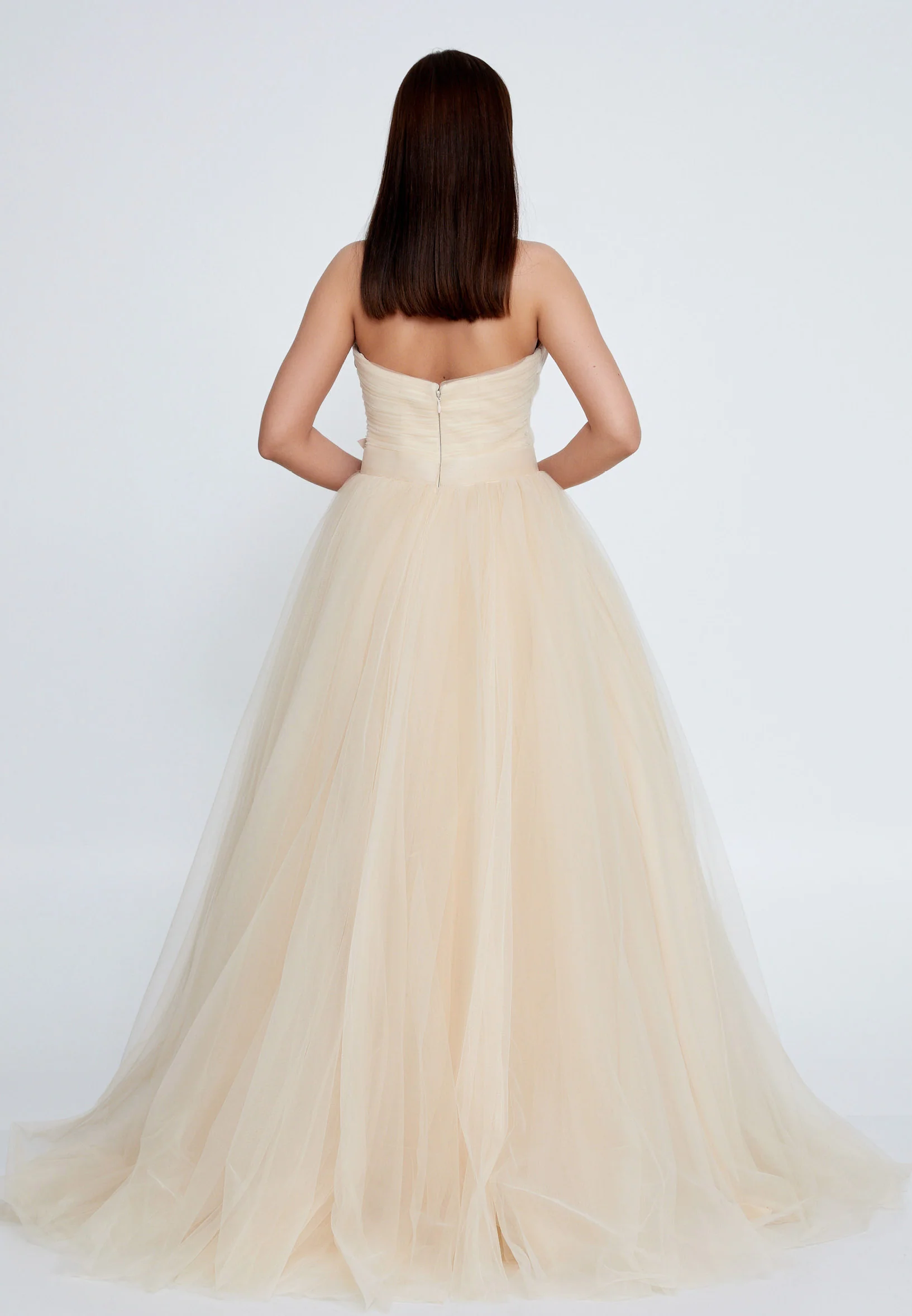 Strapless Maxi Tulle A - Line Plus Size Prom Dress prl715 - Image 2