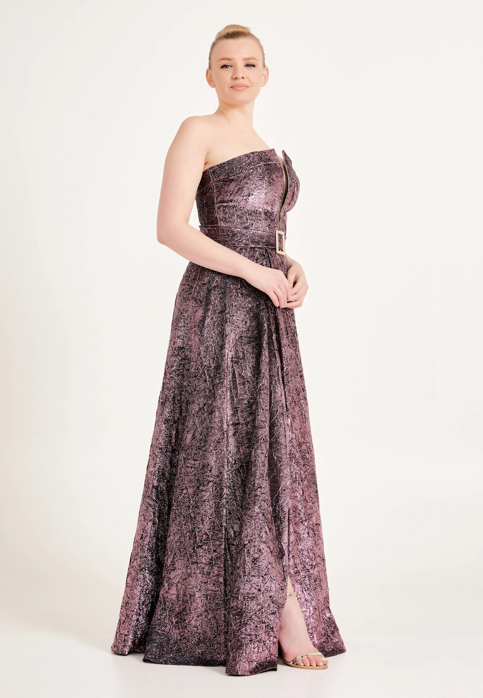 Strapless Maxi Tulle A - Line Plus Size Prom Dress ses2562-1 - Image 19