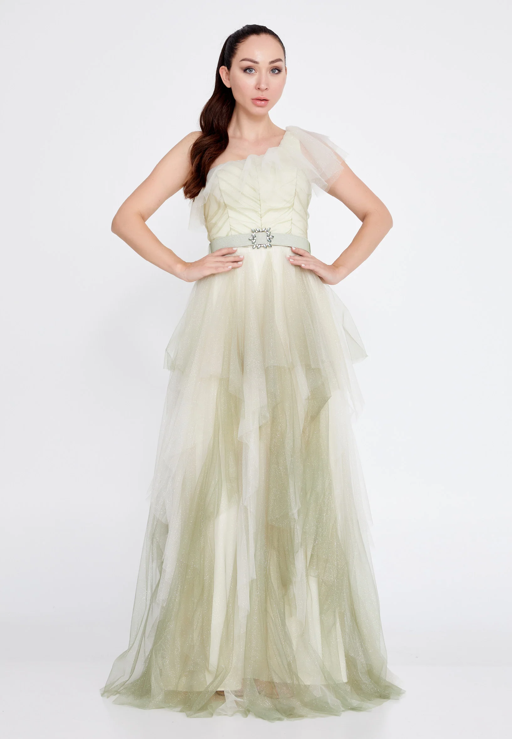 Strapless Maxi Tulle A - Line Regular Prom Dress brq1272-1