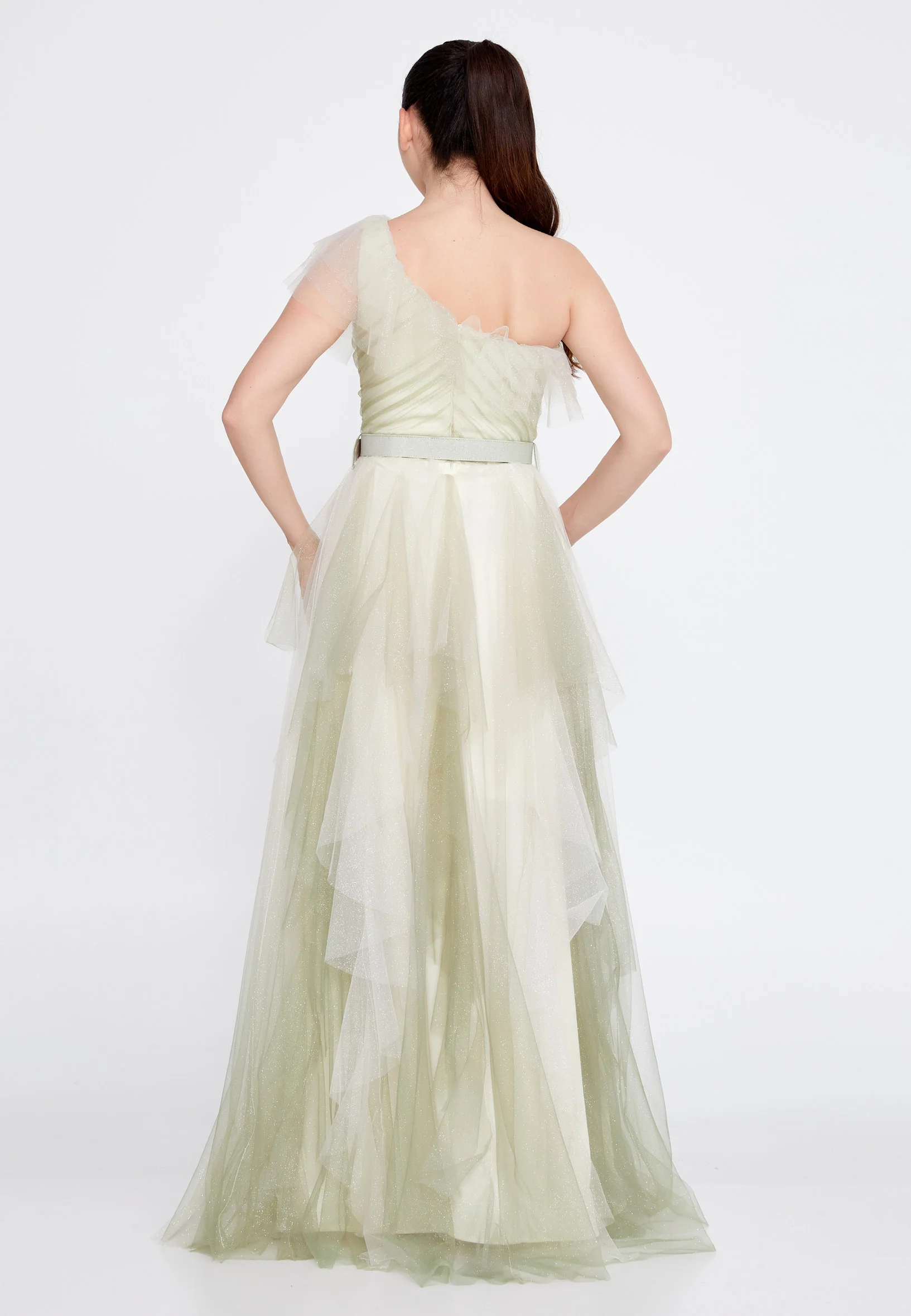 Strapless Maxi Tulle A - Line Regular Prom Dress brq1272-1 - Image 2