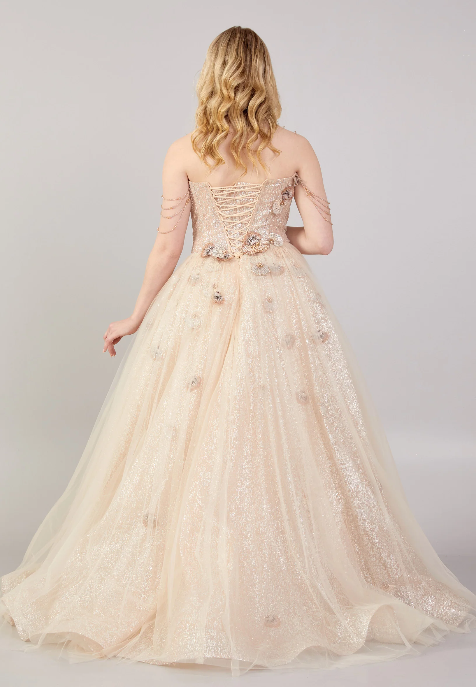 Strapless Maxi Tulle A - Line Regular Prom Dress mti04-16 - Image 2