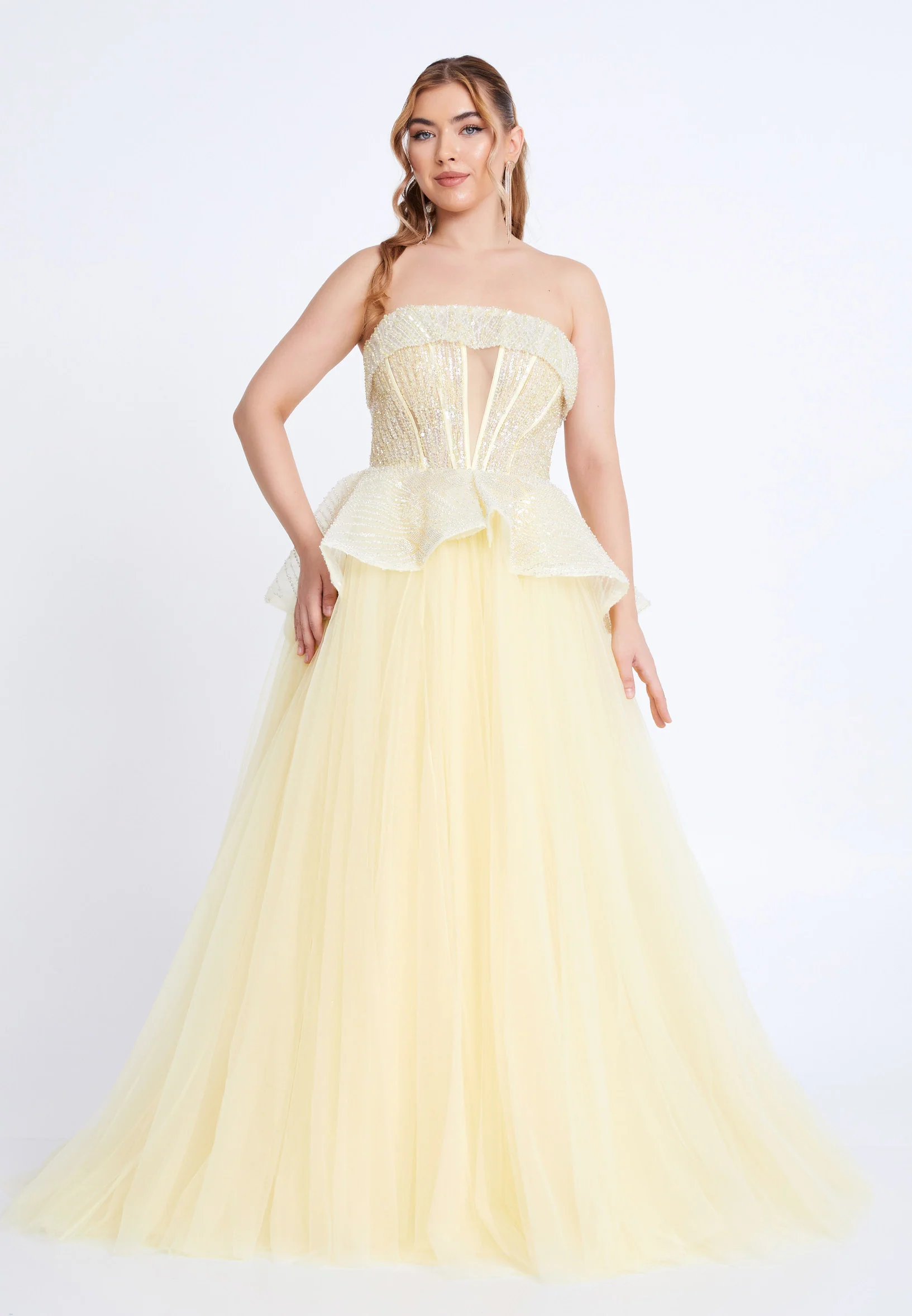 Strapless Maxi Tulle A - Line Regular Prom Dress mti1050 - Image 5