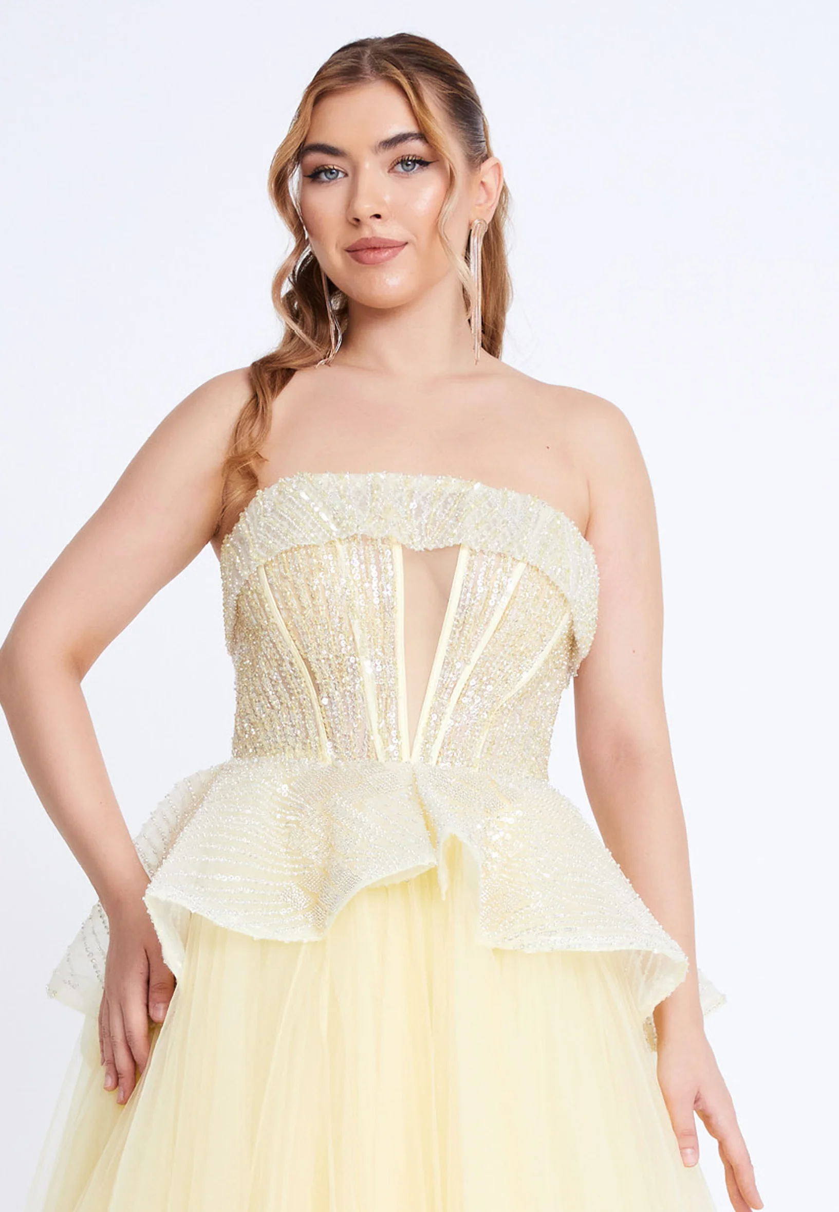 Strapless Maxi Tulle A - Line Regular Prom Dress mti1050 - Image 8
