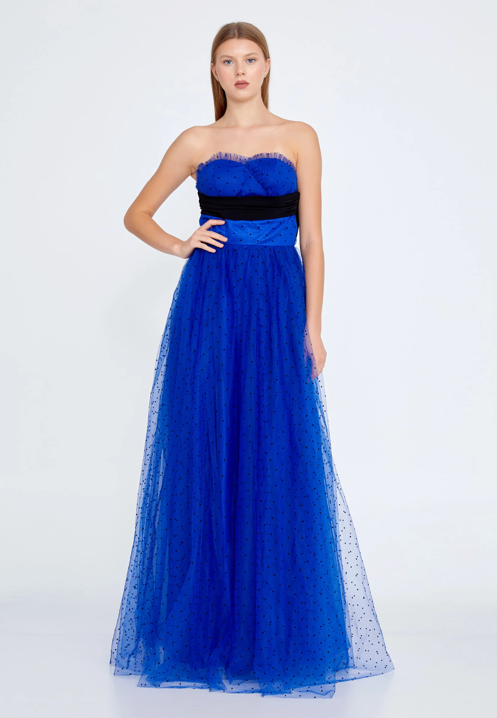 Strapless Maxi Tulle A - Line Regular Prom Dress odr6515