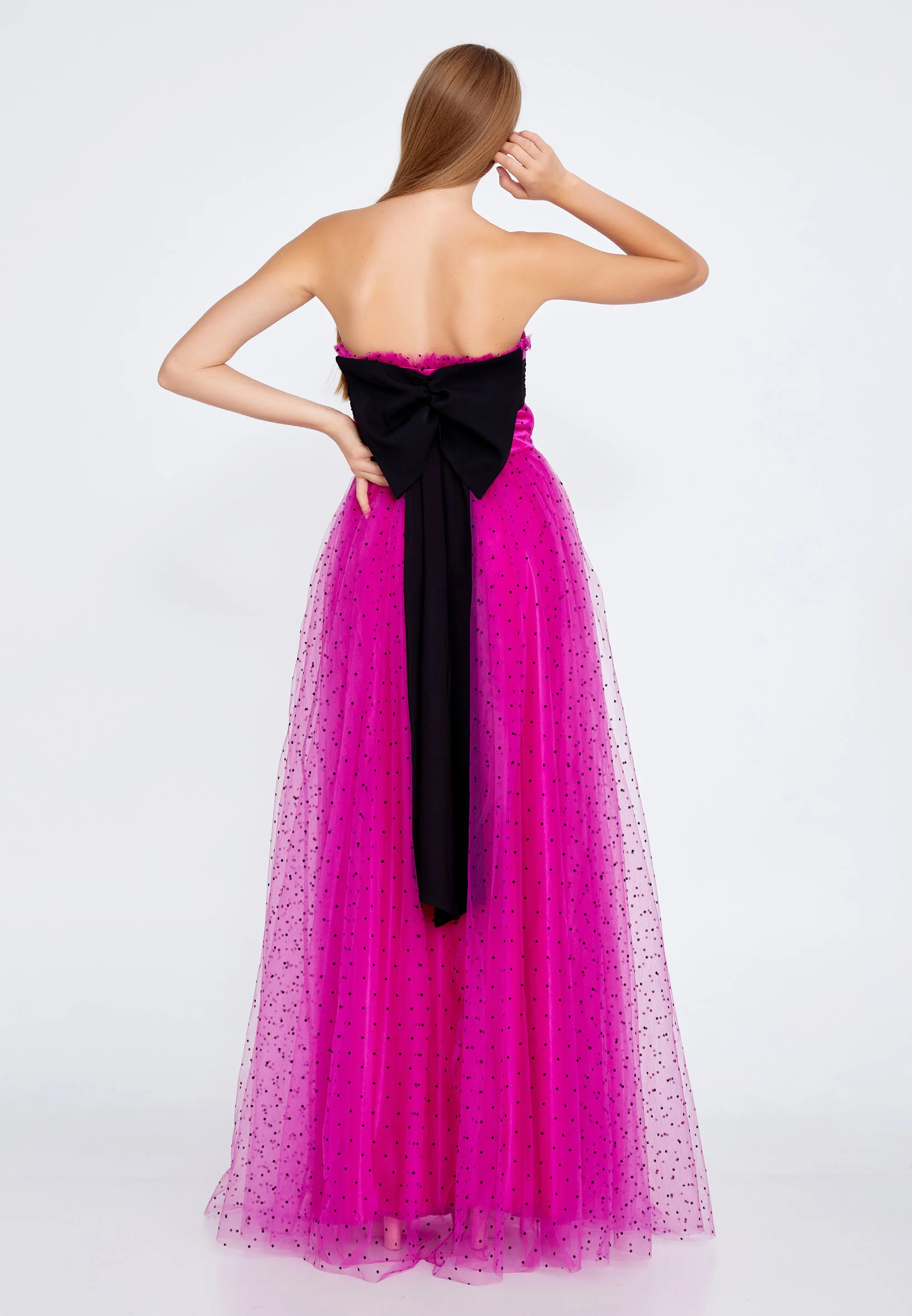 Strapless Maxi Tulle A - Line Regular Prom Dress odr6515 - Image 6