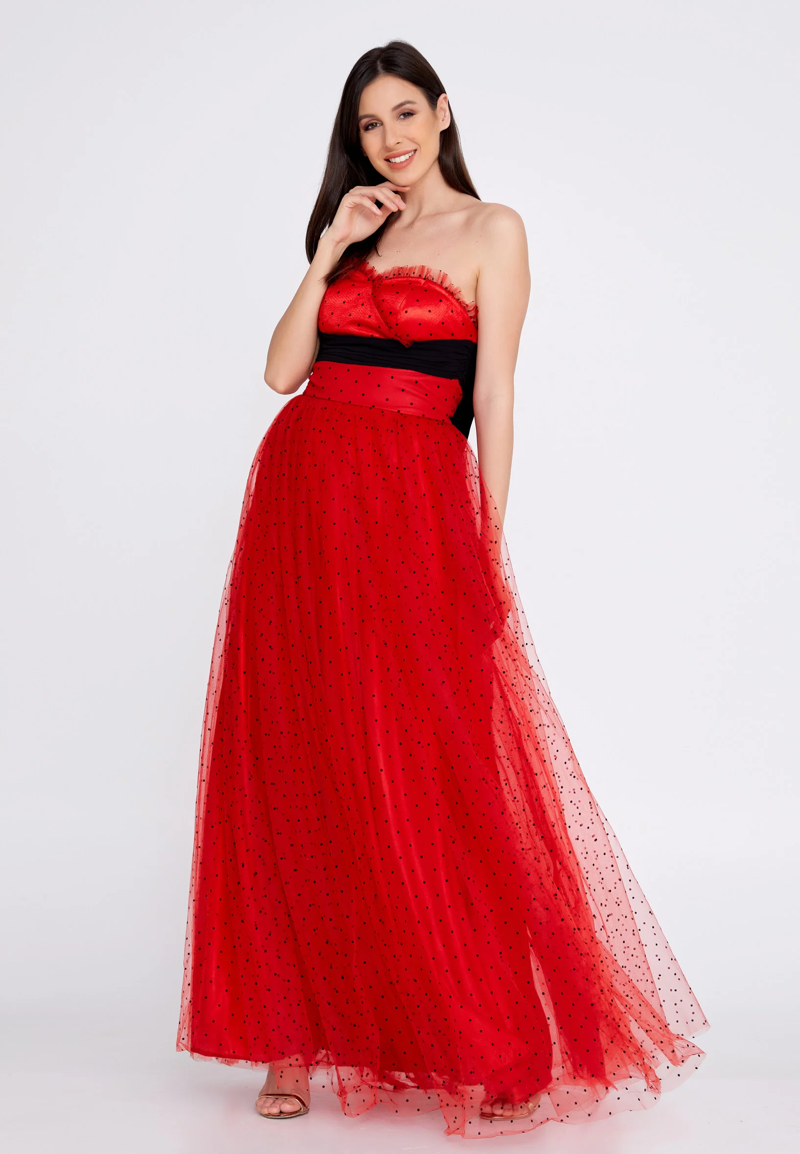 Strapless Maxi Tulle A - Line Regular Prom Dress odr6515 - Image 9