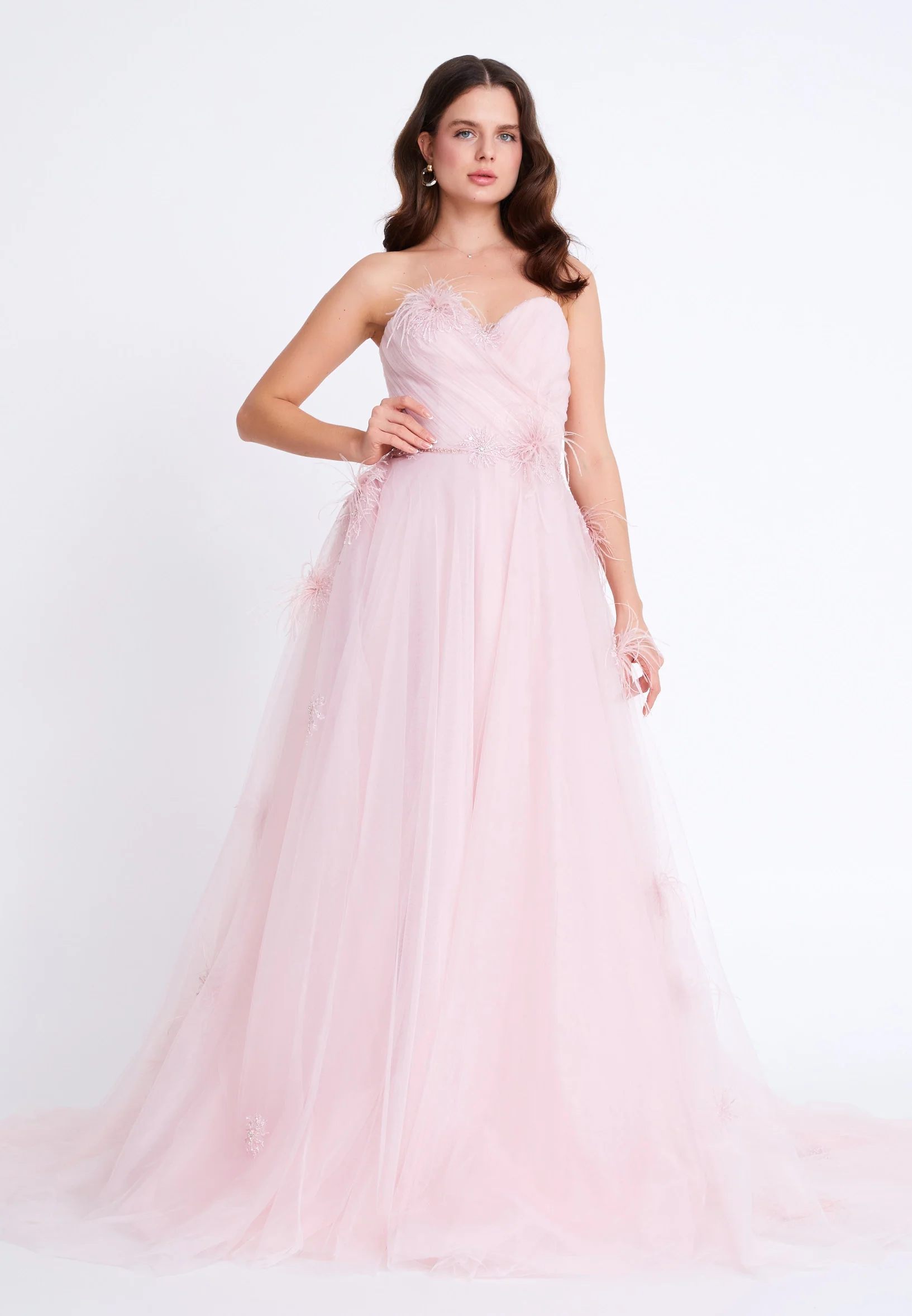 Strapless Maxi Tulle A - Line Regular Prom Dress omn0140 - Image 5