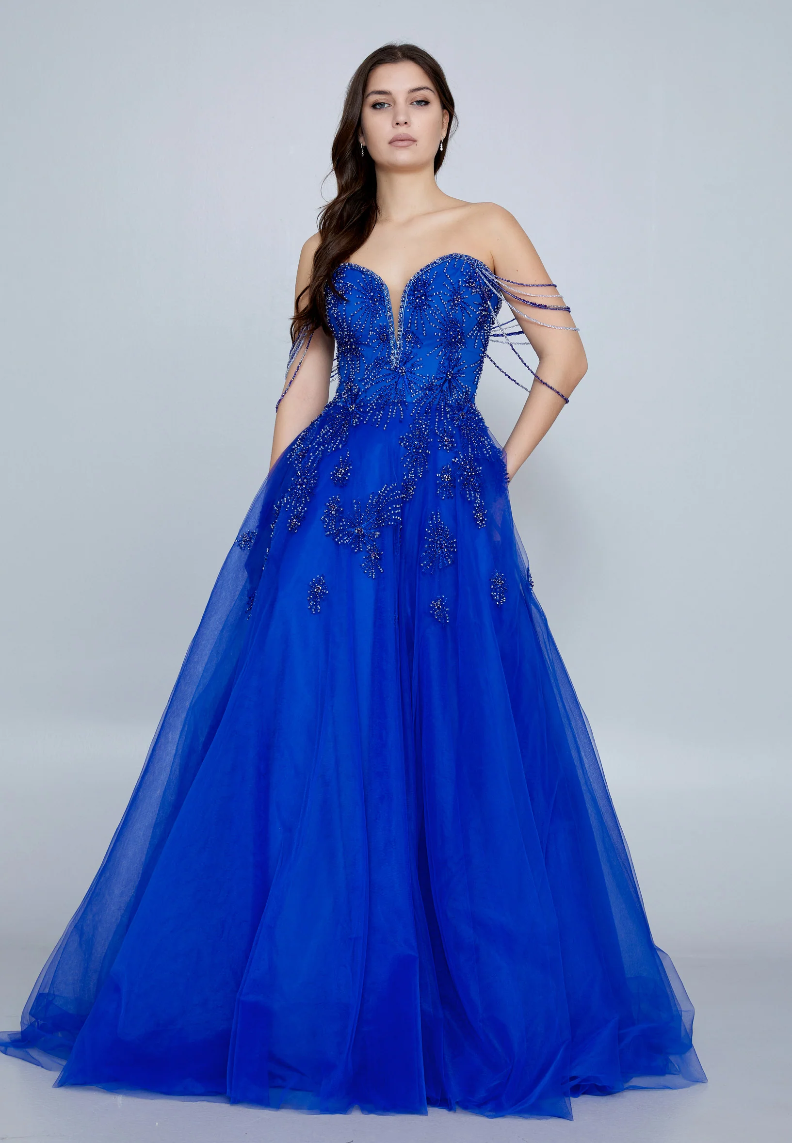Strapless Maxi Tulle A - Line Regular Prom Dress omn605