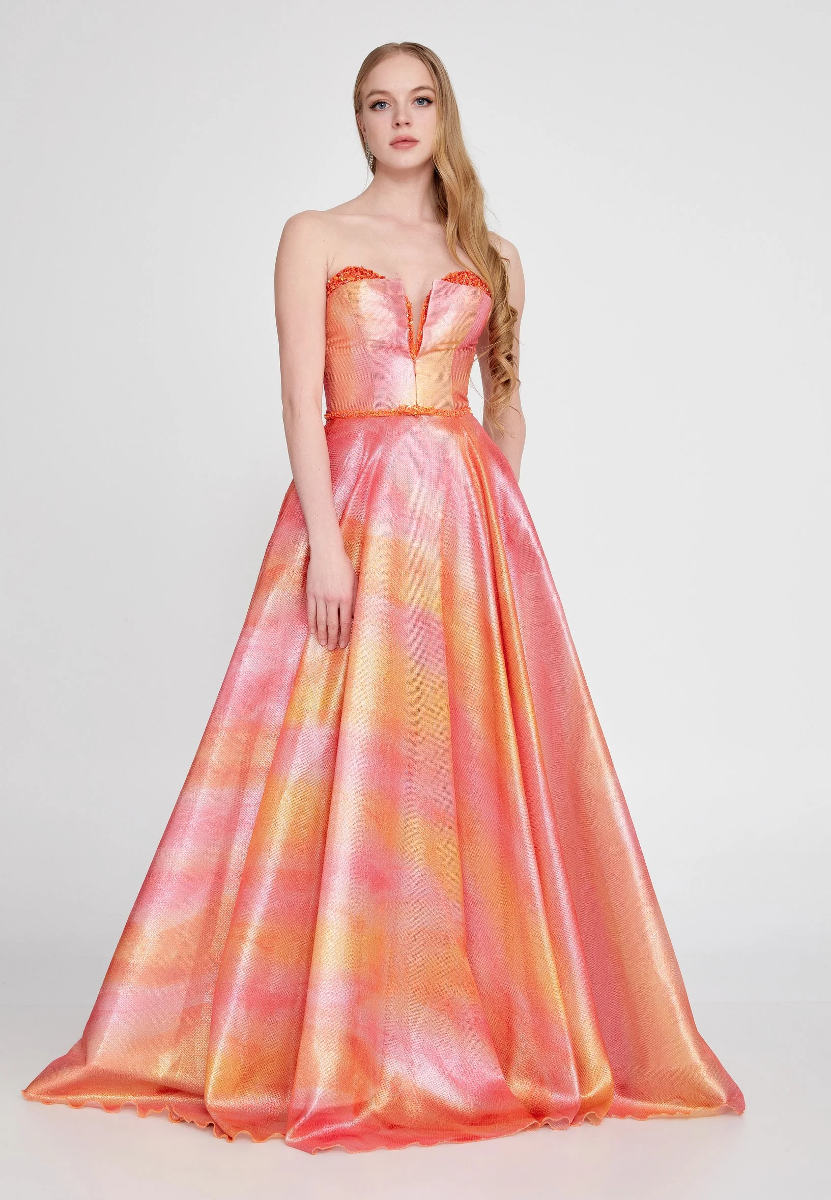 Strapless Maxi Tulle A - Line Regular Prom Dress prl730