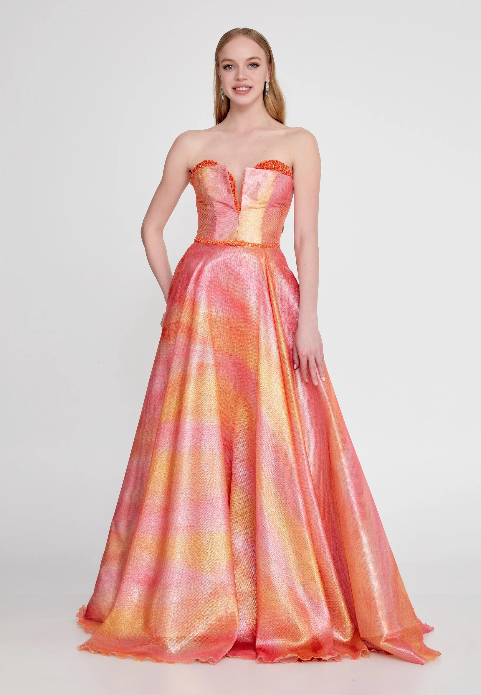 Strapless Maxi Tulle A - Line Regular Prom Dress prl730 - Image 6