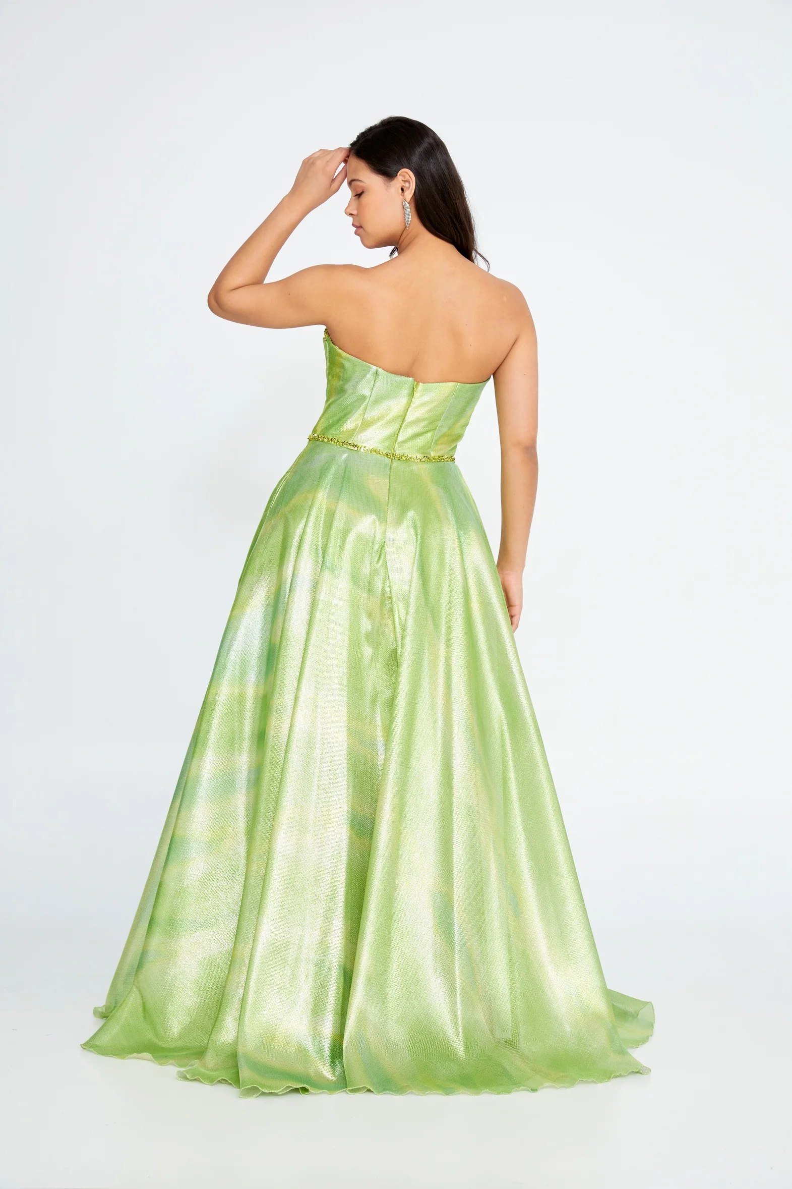 Strapless Maxi Tulle A - Line Regular Prom Dress prl730 - Image 8
