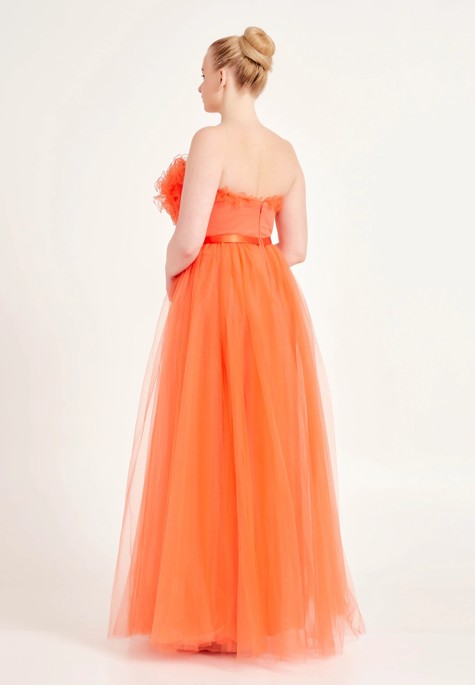 Strapless Maxi Tulle A - Line Regular Prom Dress ses2482 - Image 6