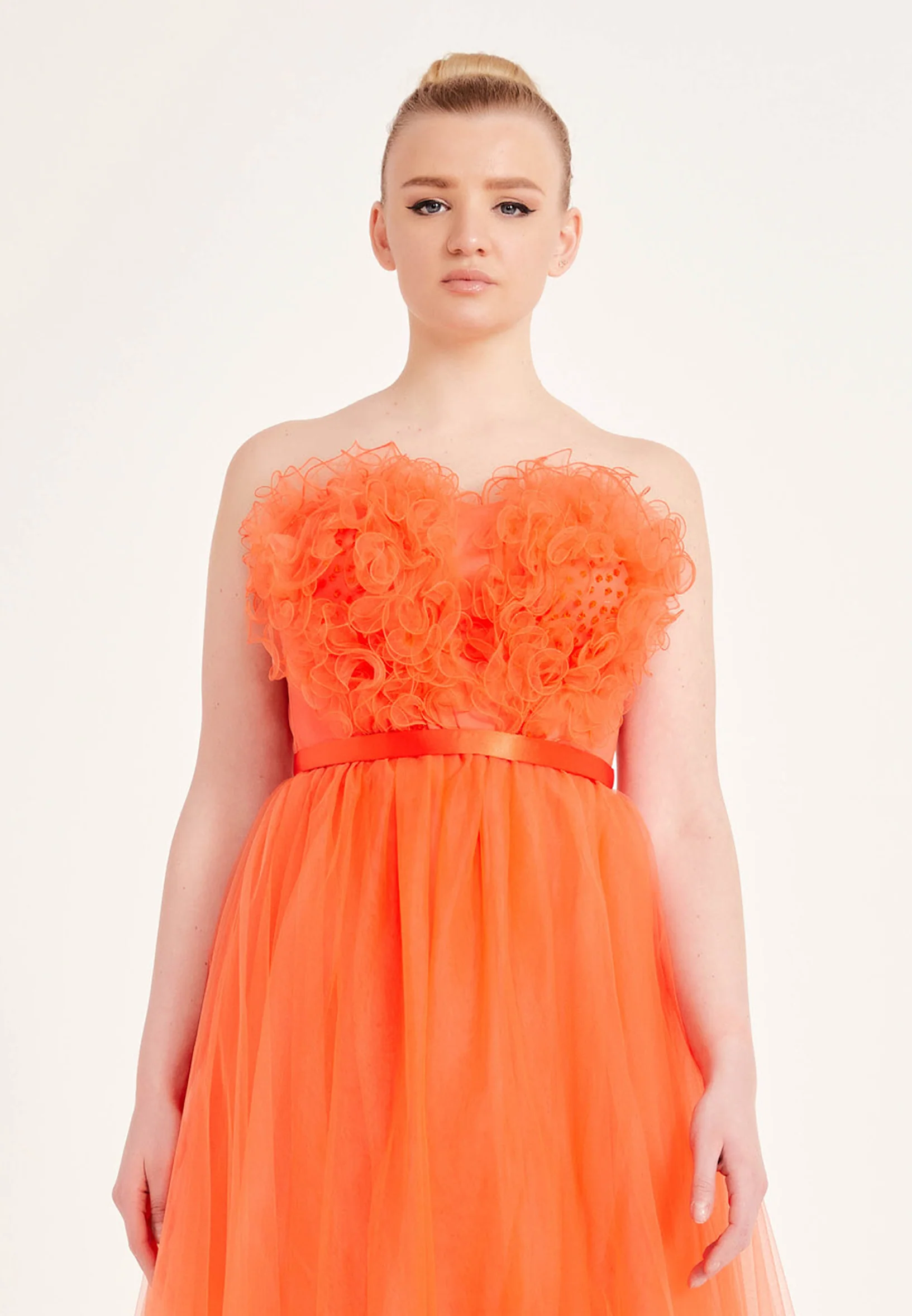 Strapless Maxi Tulle A - Line Regular Prom Dress ses2482 - Image 8