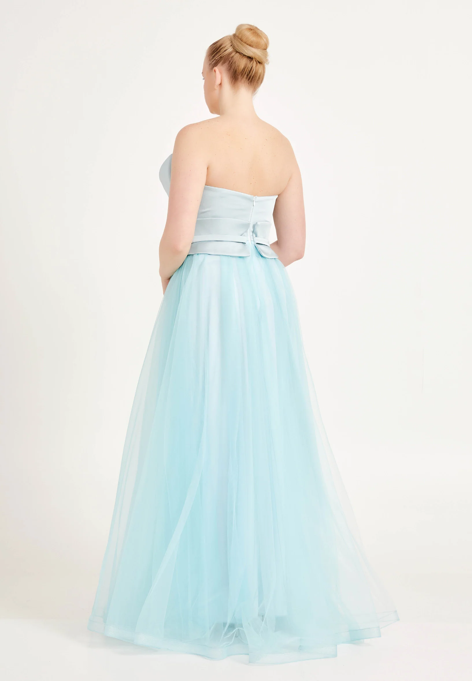 Strapless Maxi Tulle A - Line Regular Prom Dress ses2509 - Image 10