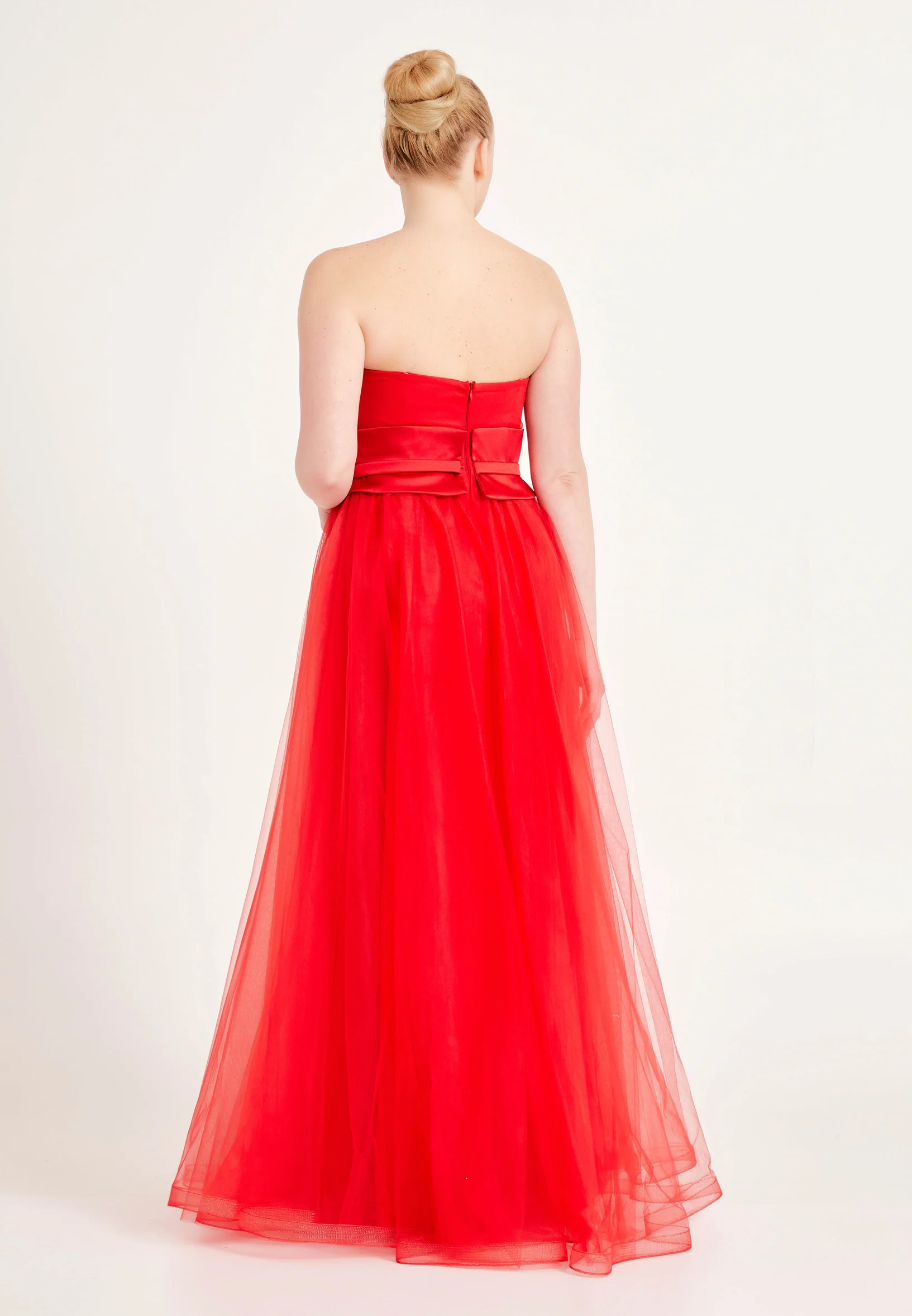 Strapless Maxi Tulle A - Line Regular Prom Dress ses2509 - Image 6