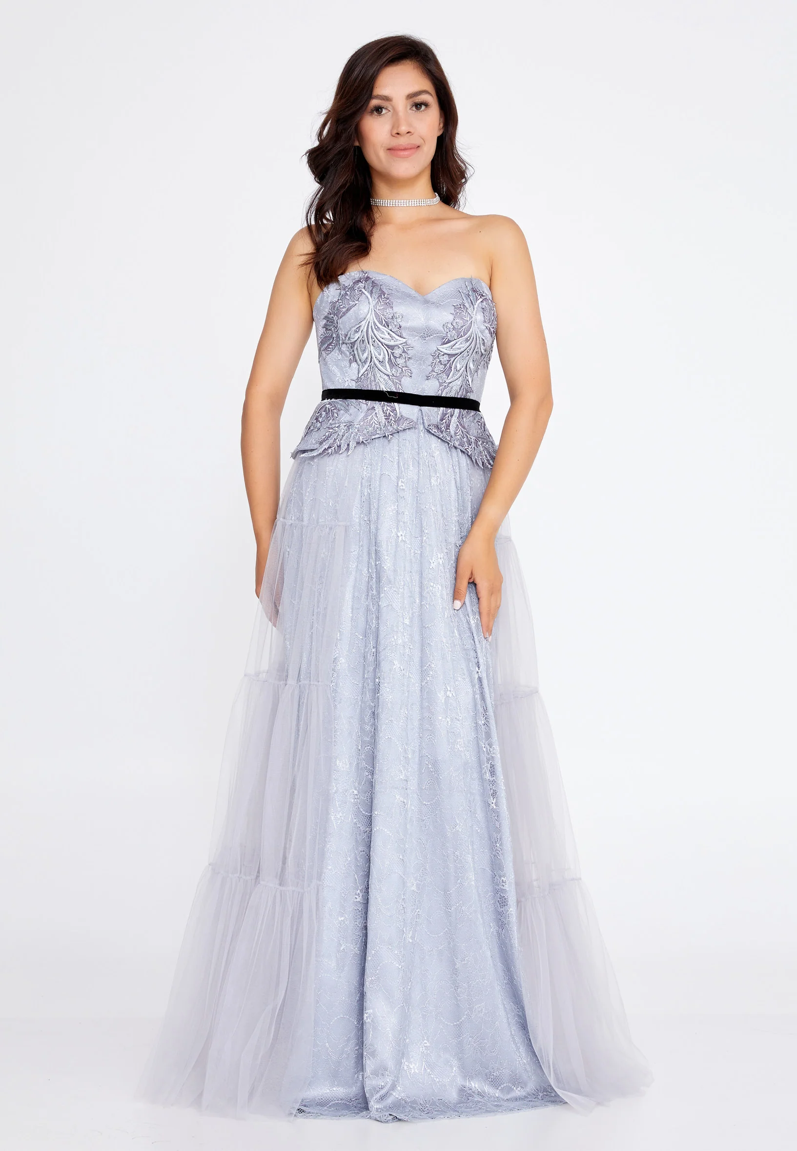 Strapless Maxi Tulle Column Regular Prom Dress pau4160 - Image 5