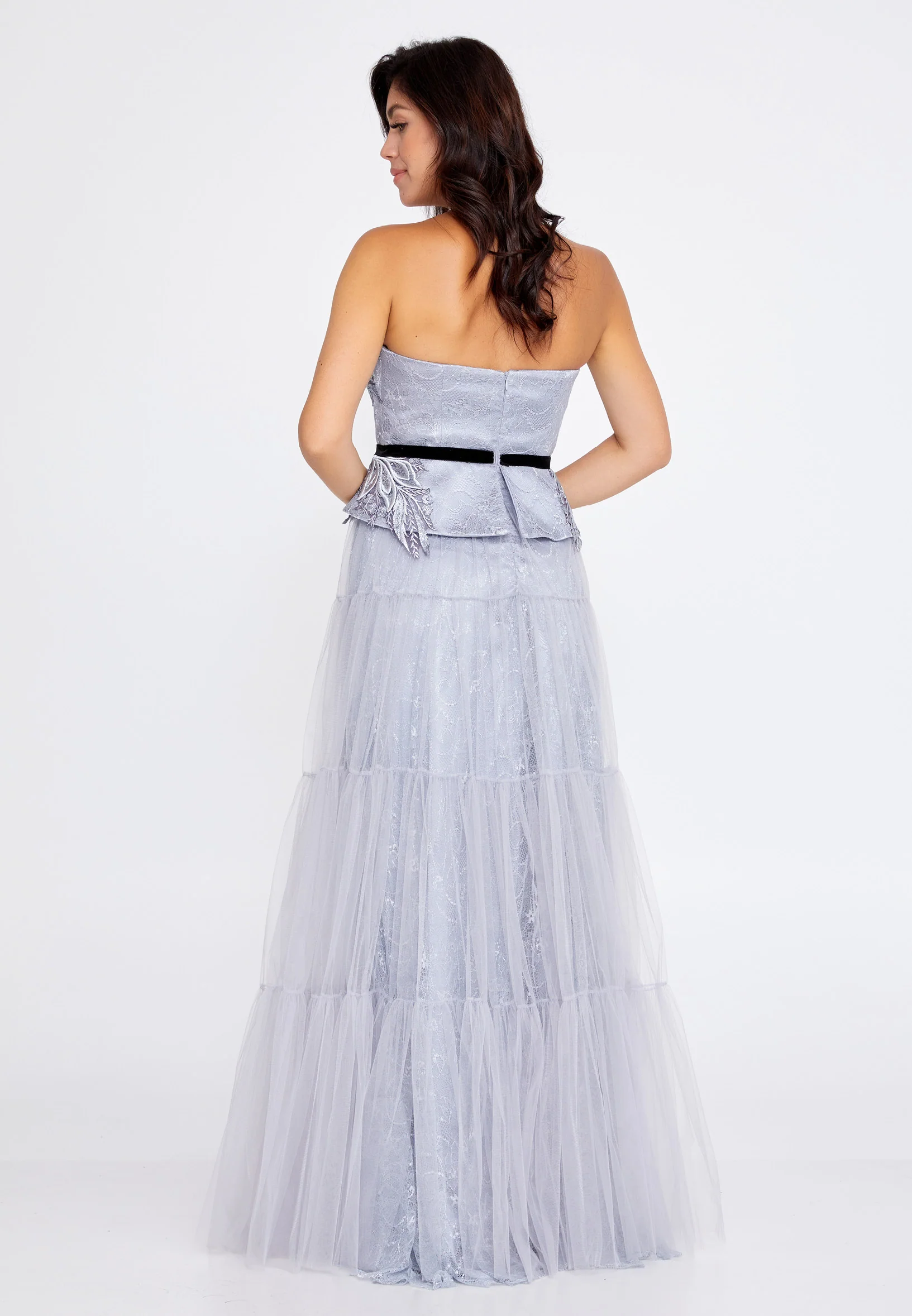 Strapless Maxi Tulle Column Regular Prom Dress pau4160 - Image 6