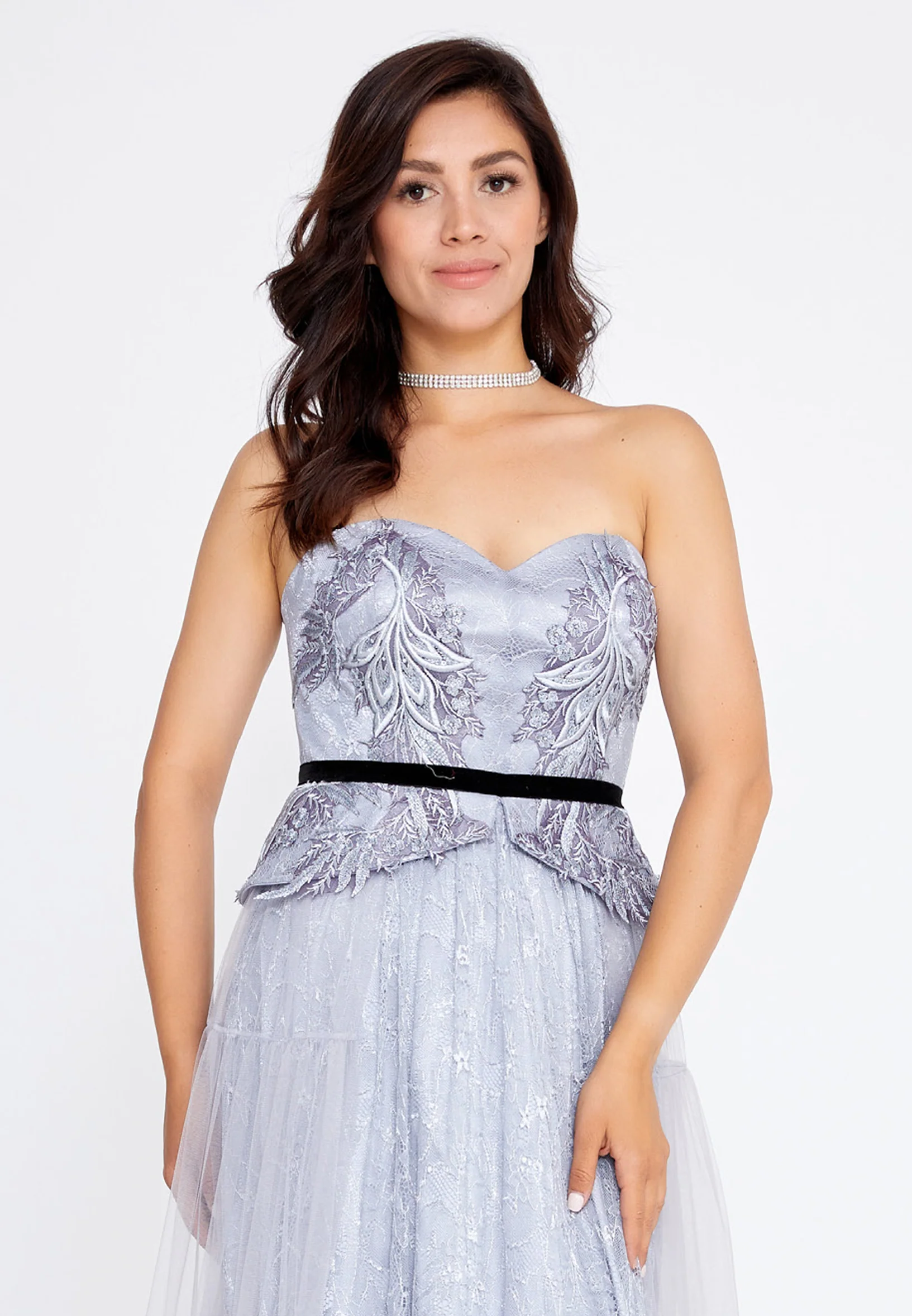 Strapless Maxi Tulle Column Regular Prom Dress pau4160 - Image 8