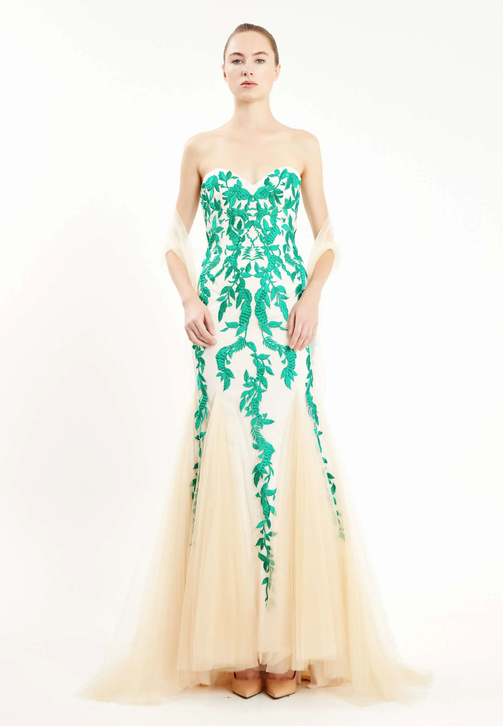 Strapless Maxi Tulle Fit & Flare Regular Prom Dress ern294 - Image 5