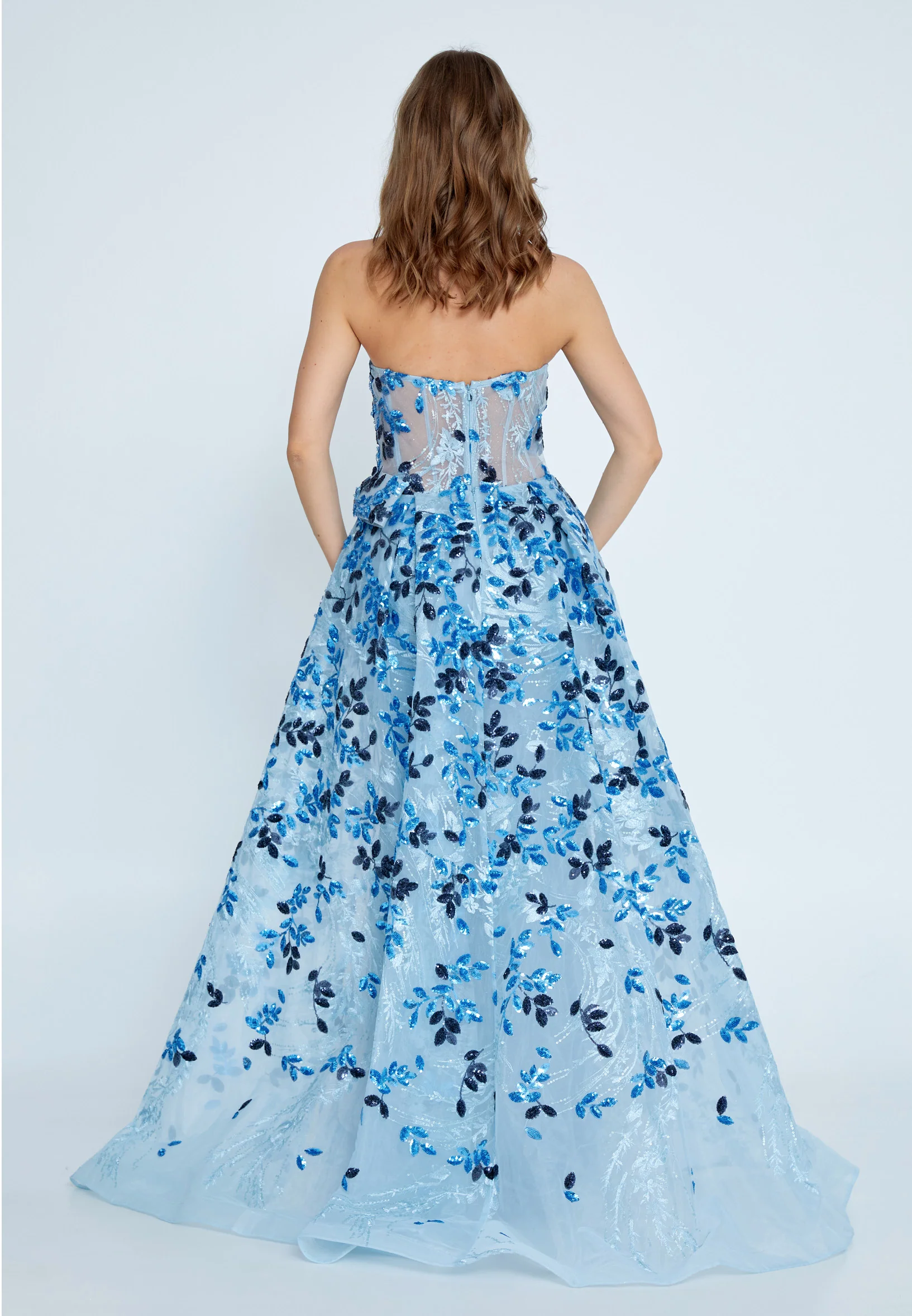 Strapless Maxi Tulle Mermaid Regular Prom Dress mti1010 - Image 6