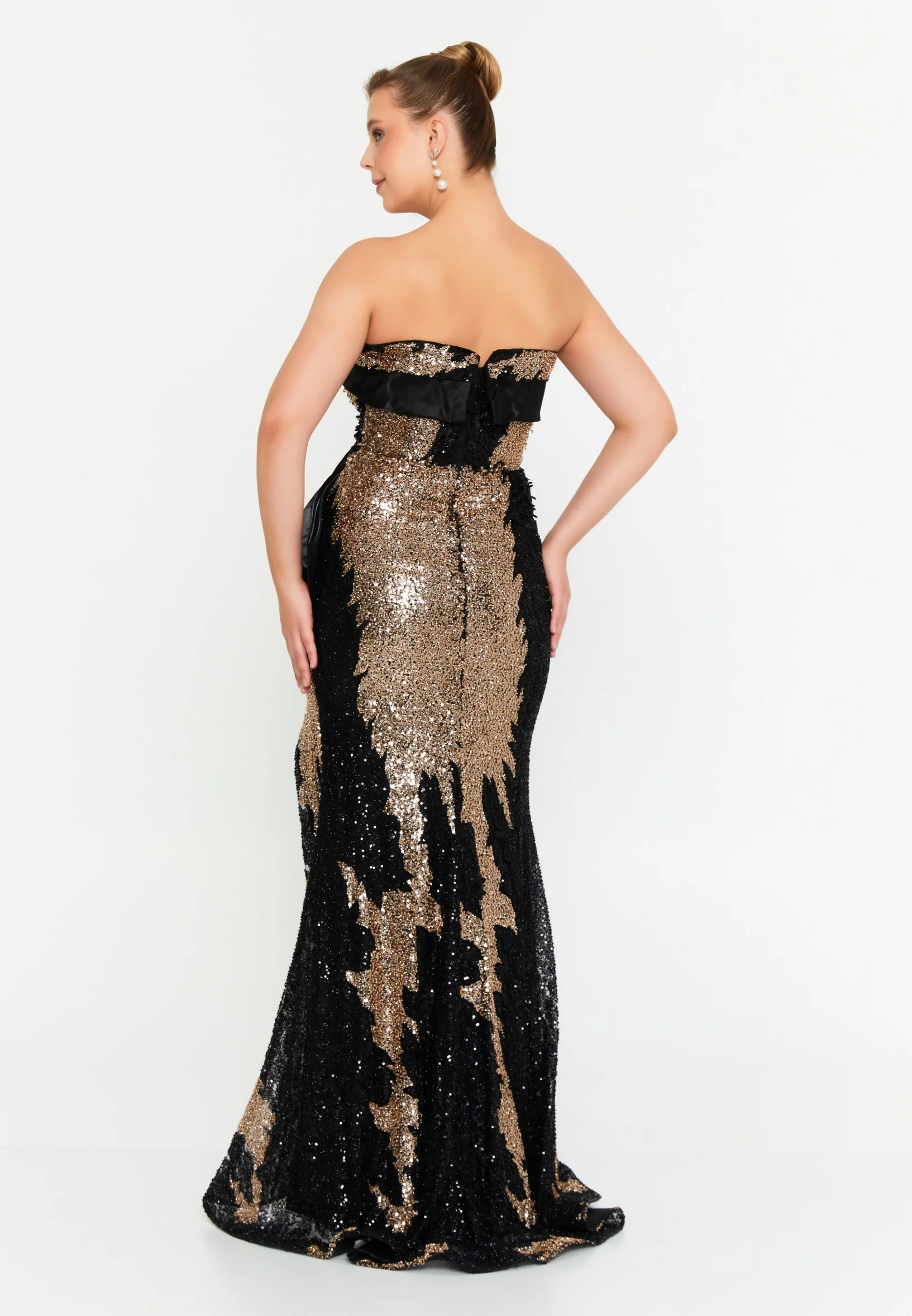 Strapless Maxi Tulle Mermaid Regular Wedding Guest Dress mtc1066 - Image 2