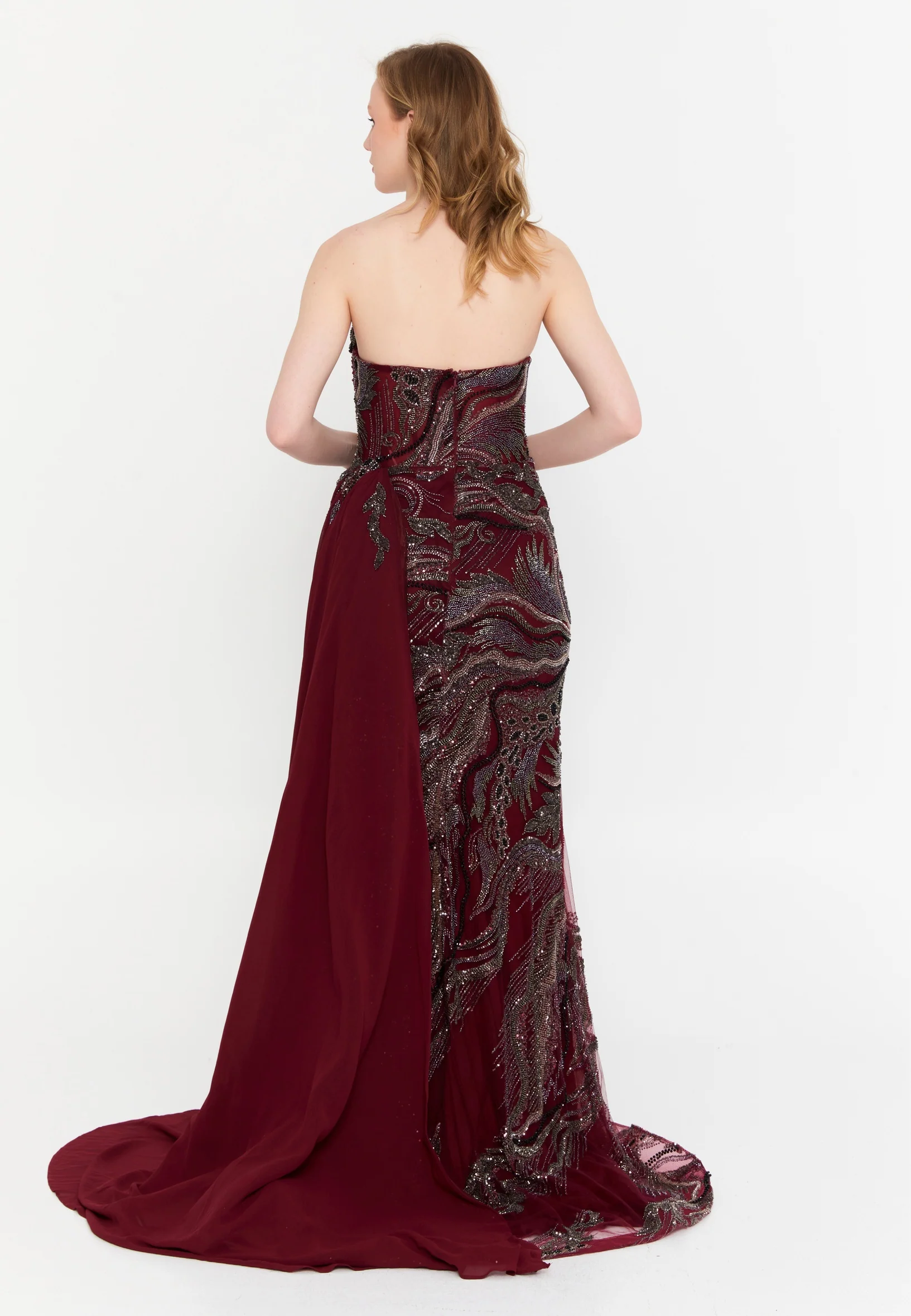 Strapless Maxi Tulle Mermaid Regular Wedding Guest Dress mti1056 - Image 10