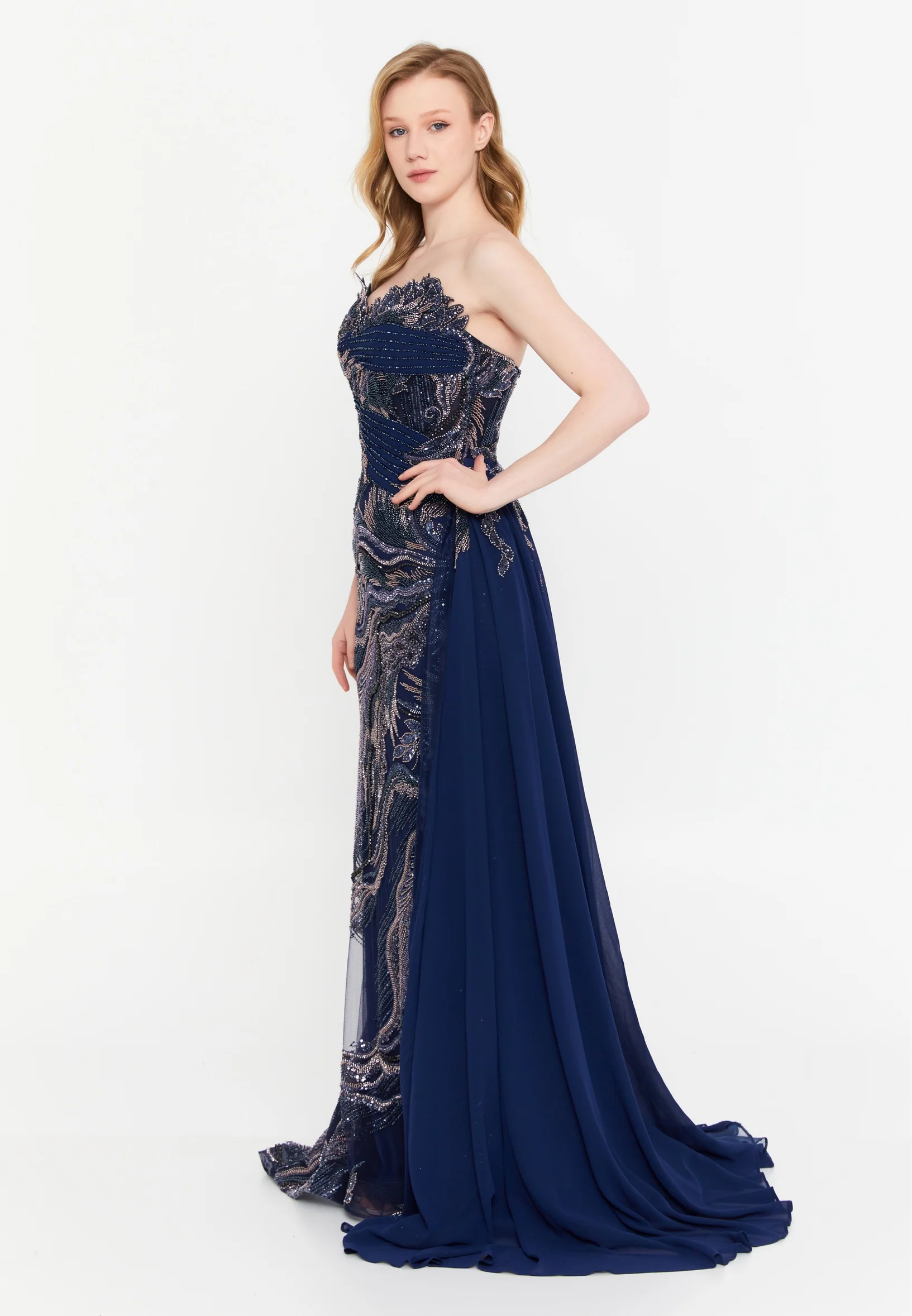 Strapless Maxi Tulle Mermaid Regular Wedding Guest Dress mti1056 - Image 15