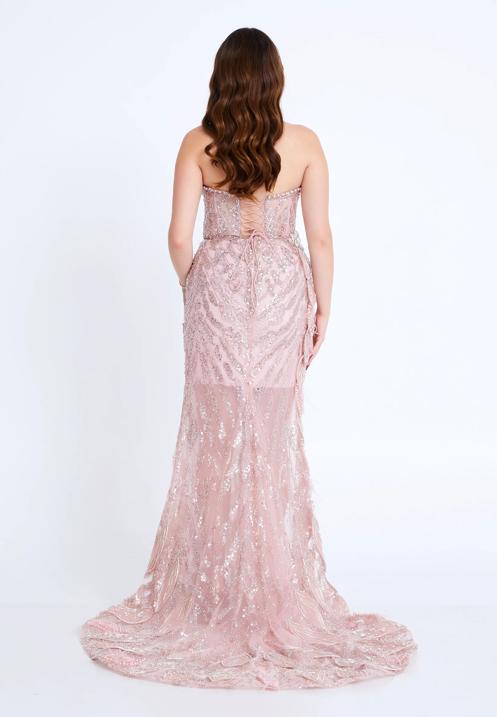 Strapless Maxi Tulle Mermaid Regular Wedding Guest Dress mti1501 - Image 2