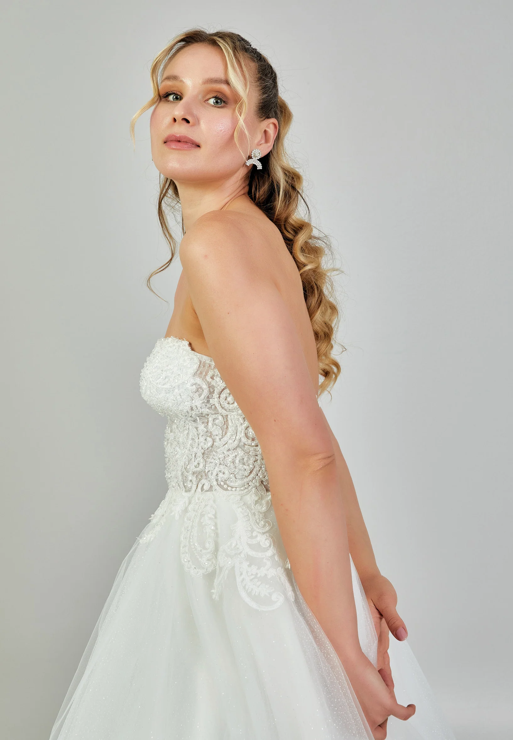 Strapless Maxi Tulle Plus Size Wedding Dress nor565 - Image 2