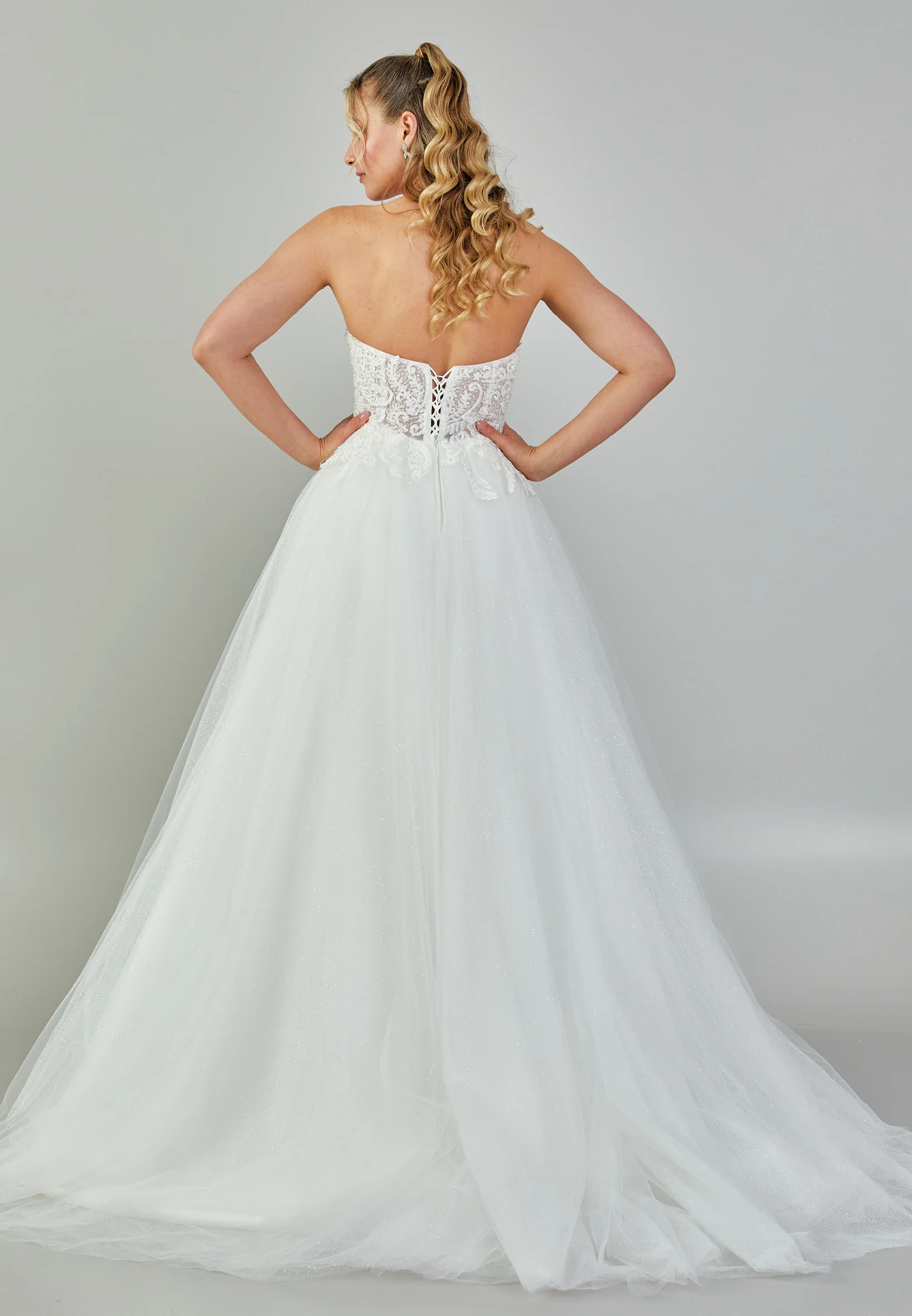 Strapless Maxi Tulle Plus Size Wedding Dress nor565 - Image 5