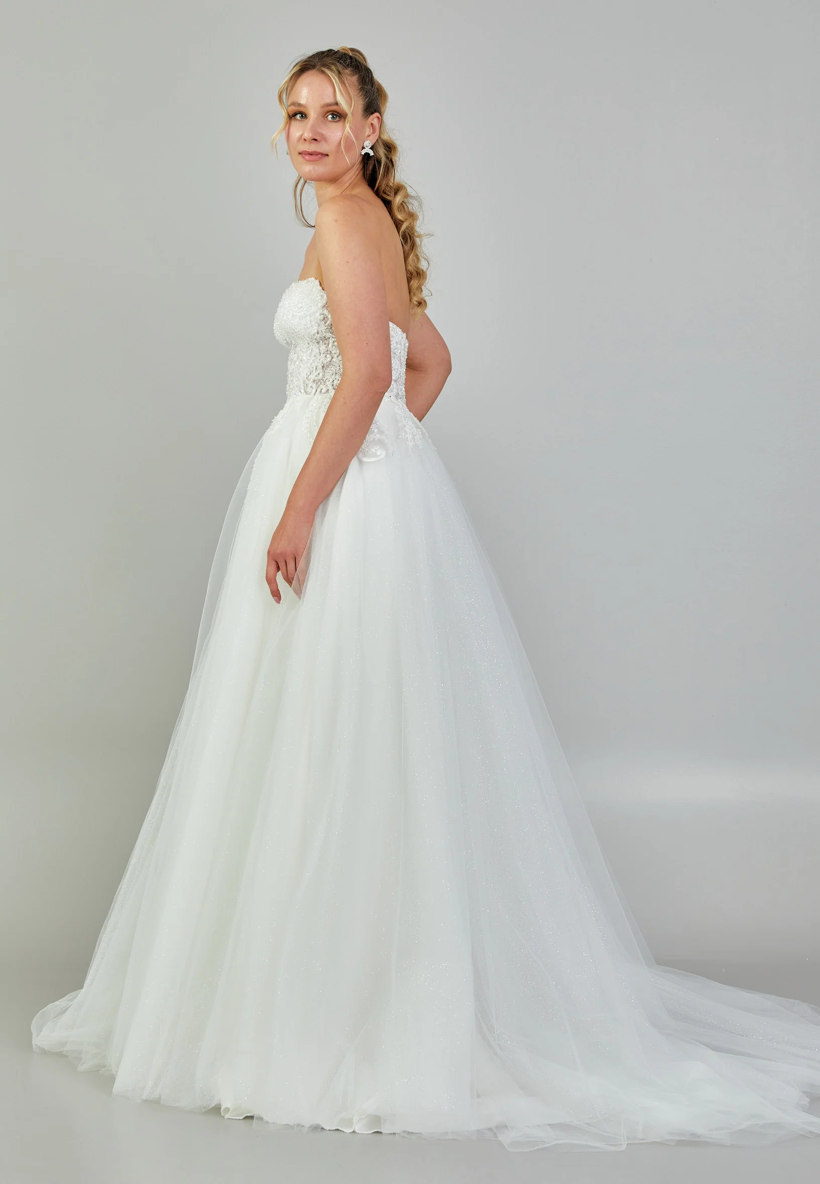 Strapless Maxi Tulle Plus Size Wedding Dress nor565 - Image 6