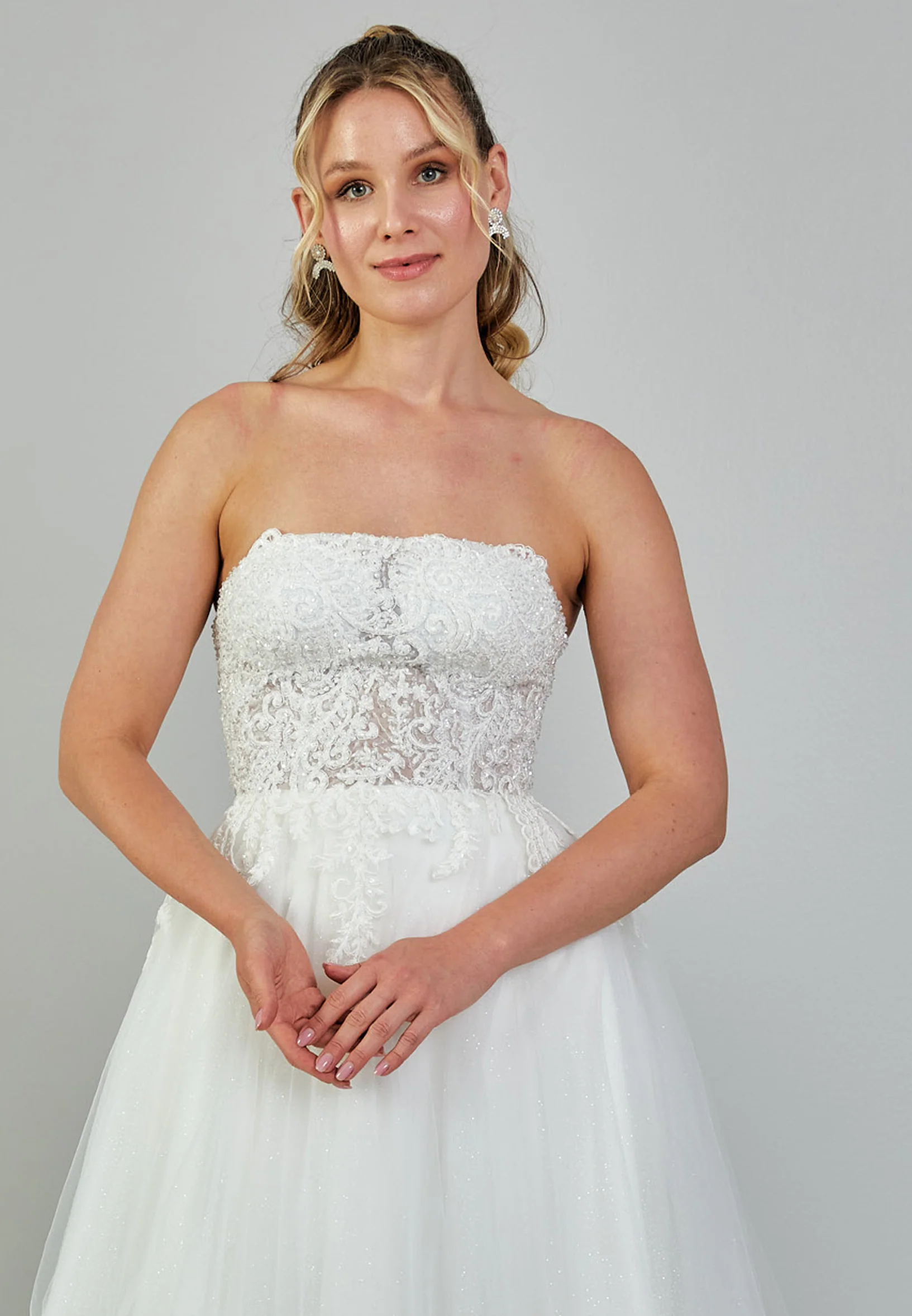 Strapless Maxi Tulle Plus Size Wedding Dress nor565 - Image 7