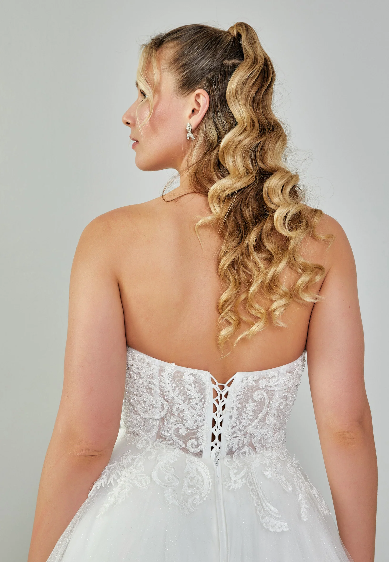 Strapless Maxi Tulle Plus Size Wedding Dress nor565 - Image 8