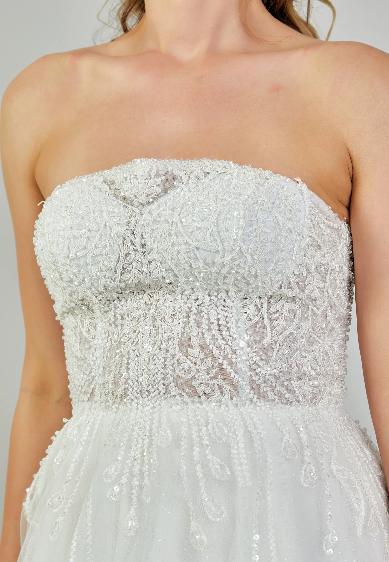 Strapless Maxi Tulle Plus Size Wedding Dress nor567 - Image 4