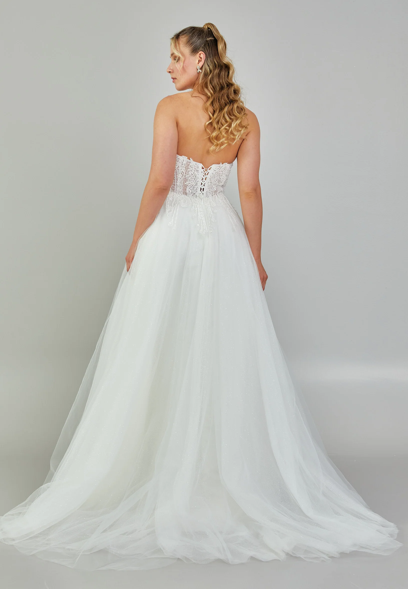 Strapless Maxi Tulle Plus Size Wedding Dress nor567 - Image 5