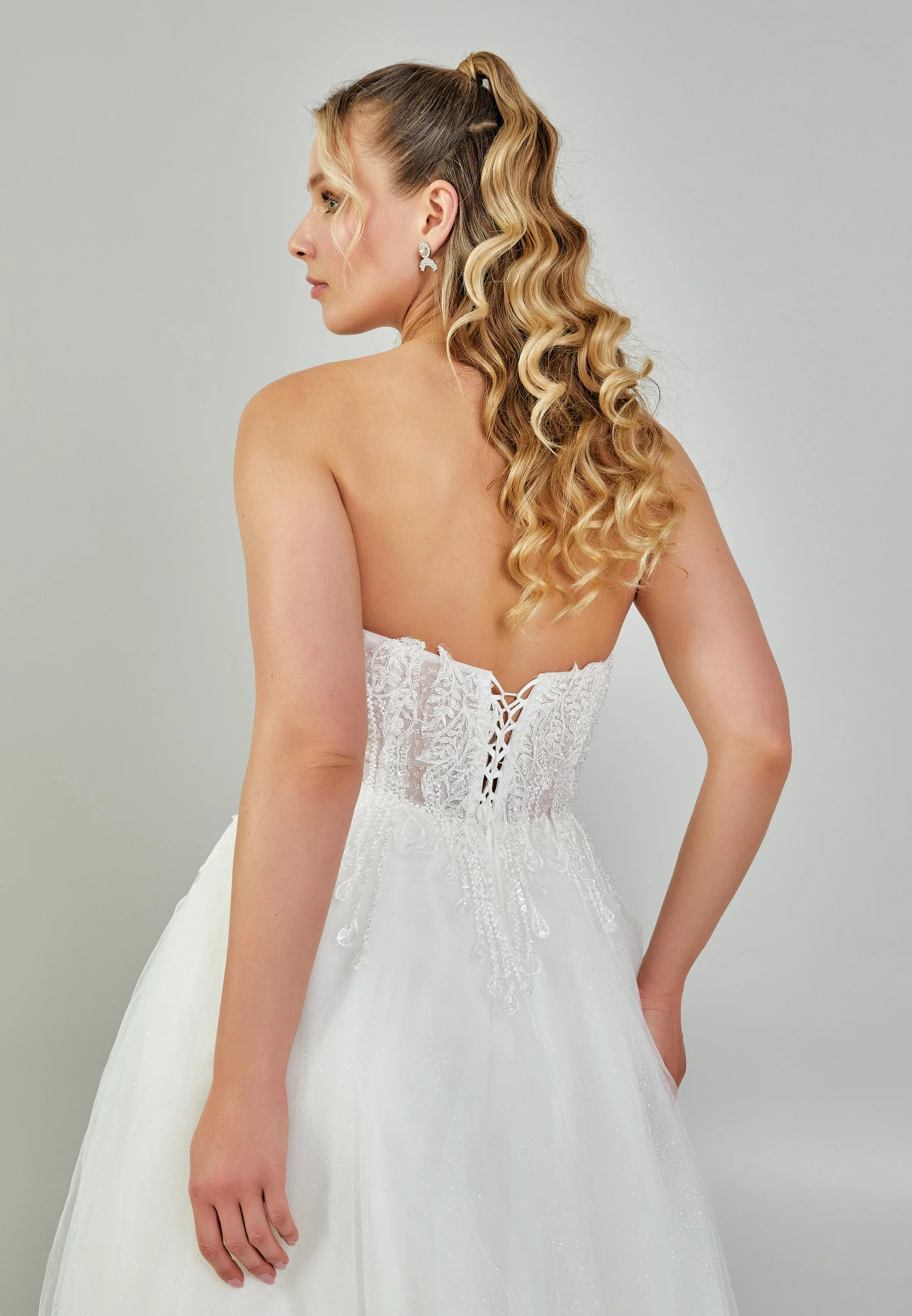 Strapless Maxi Tulle Plus Size Wedding Dress nor567 - Image 8