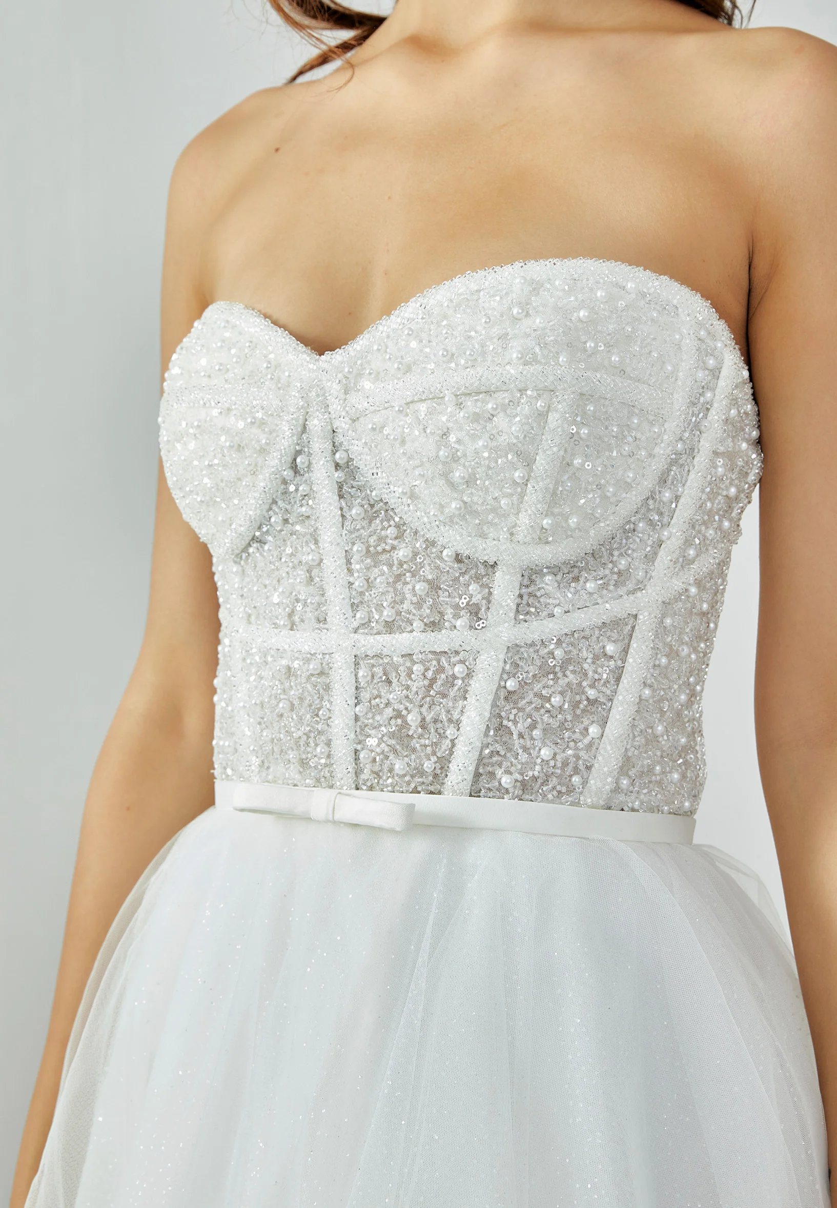 Strapless Maxi Tulle Regular Wedding Dress abb22101 - Image 4