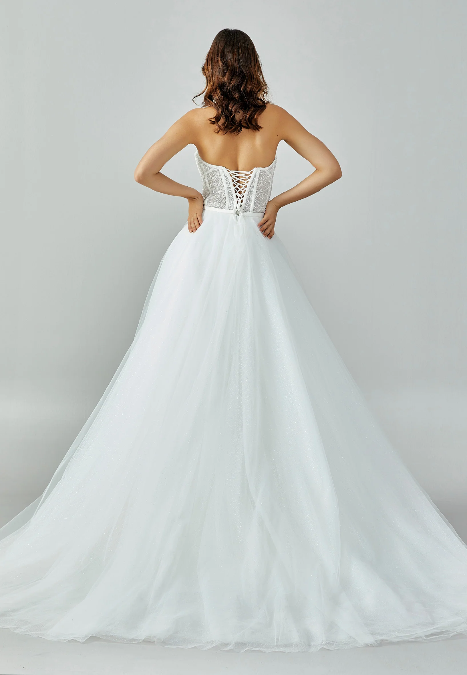 Strapless Maxi Tulle Regular Wedding Dress abb22101 - Image 5